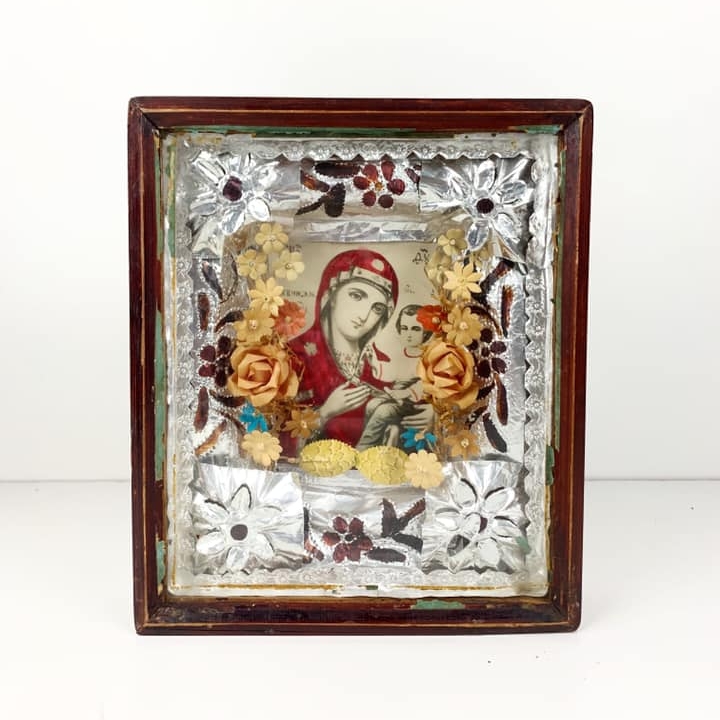 Ікона православна з окладом із фольги вінтаж 5