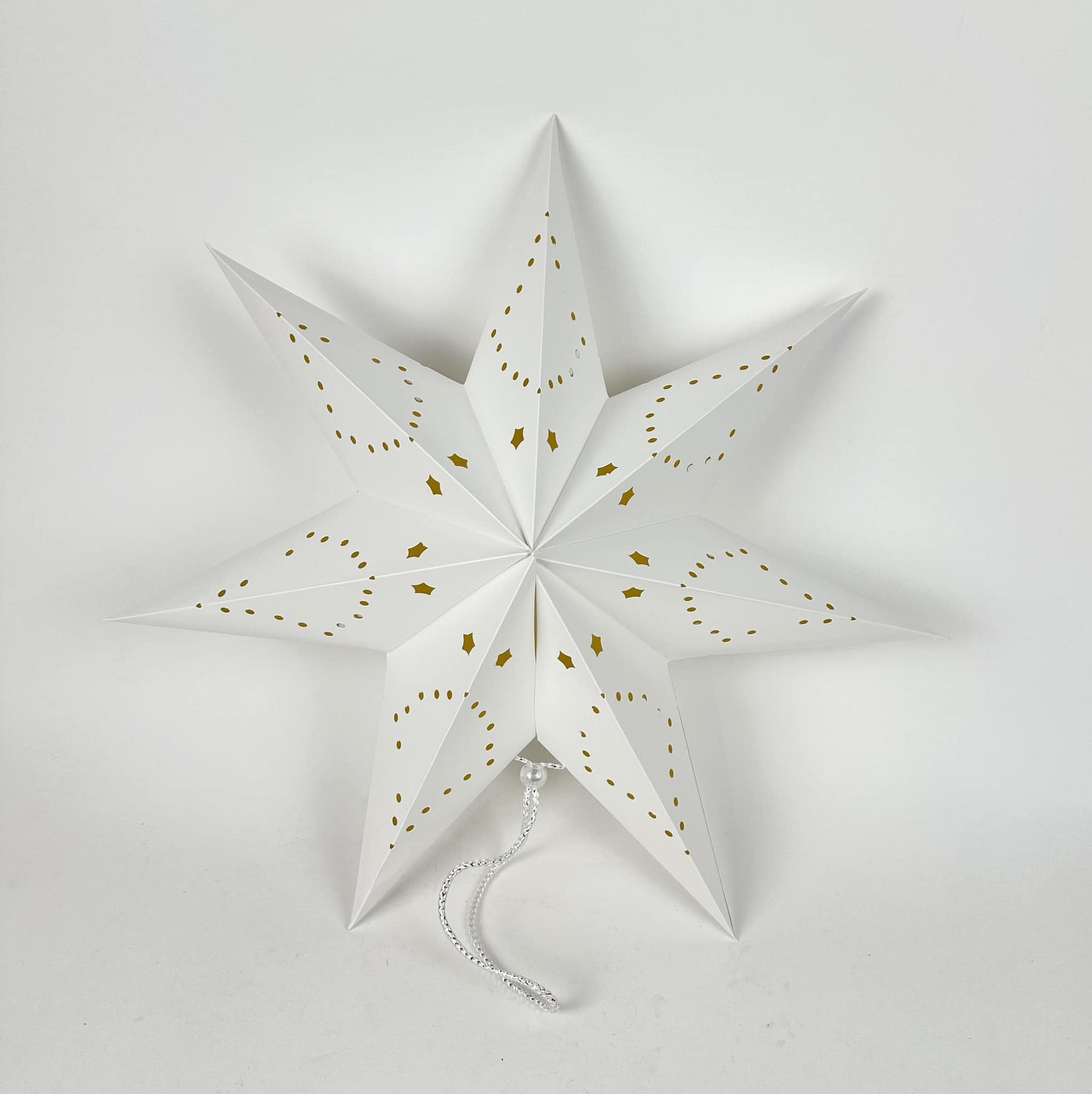 Зірка паперова підвісна 7 променів біла LS-057