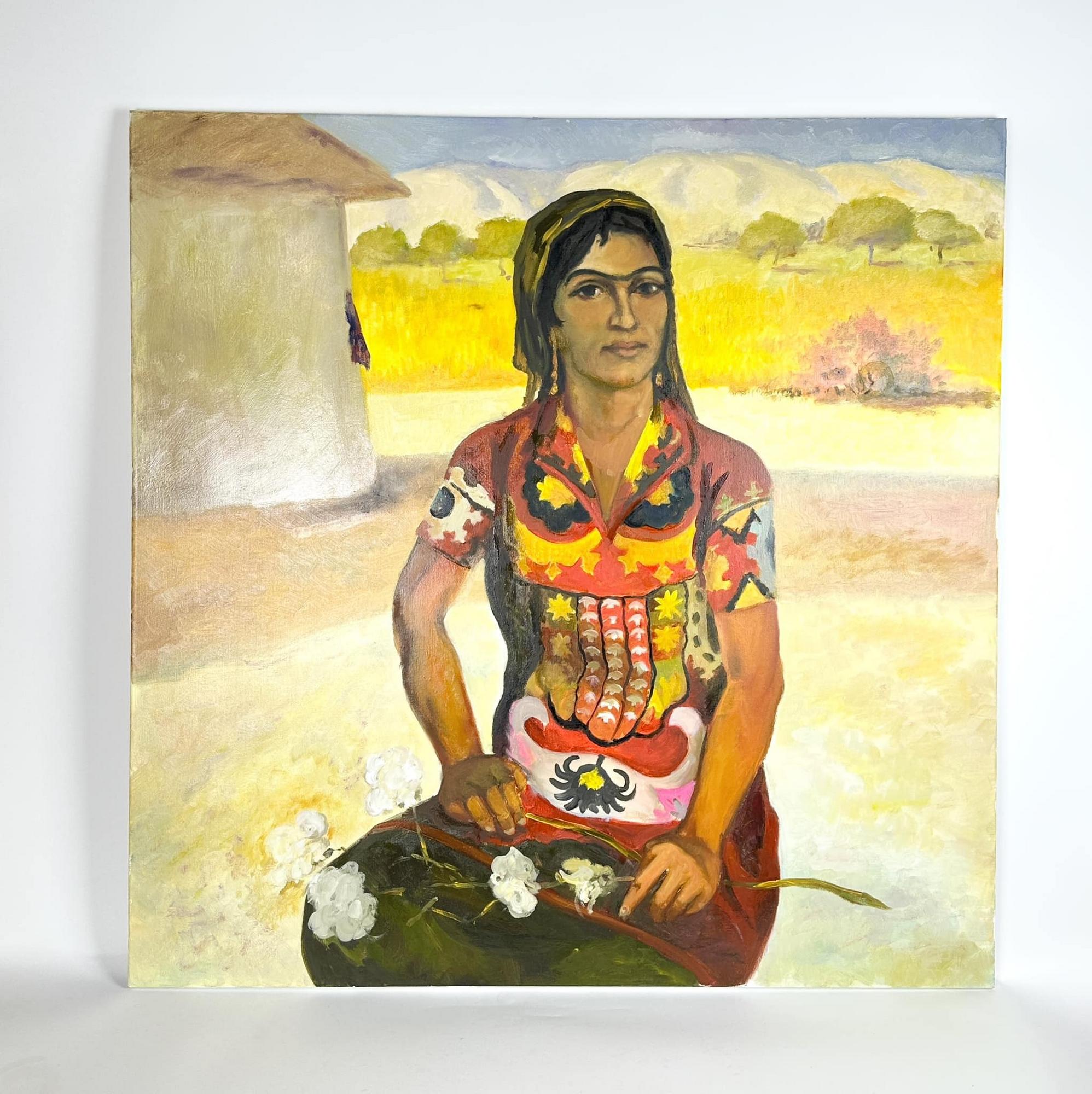 Портрет Жінка з квітучою гілкою живопис масло/полотно AR-1087