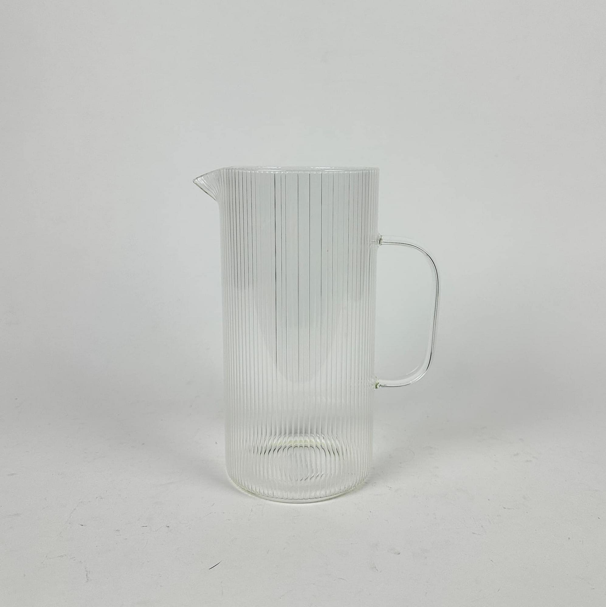 Глечик прямий рельєфне прозоре скло JU-111