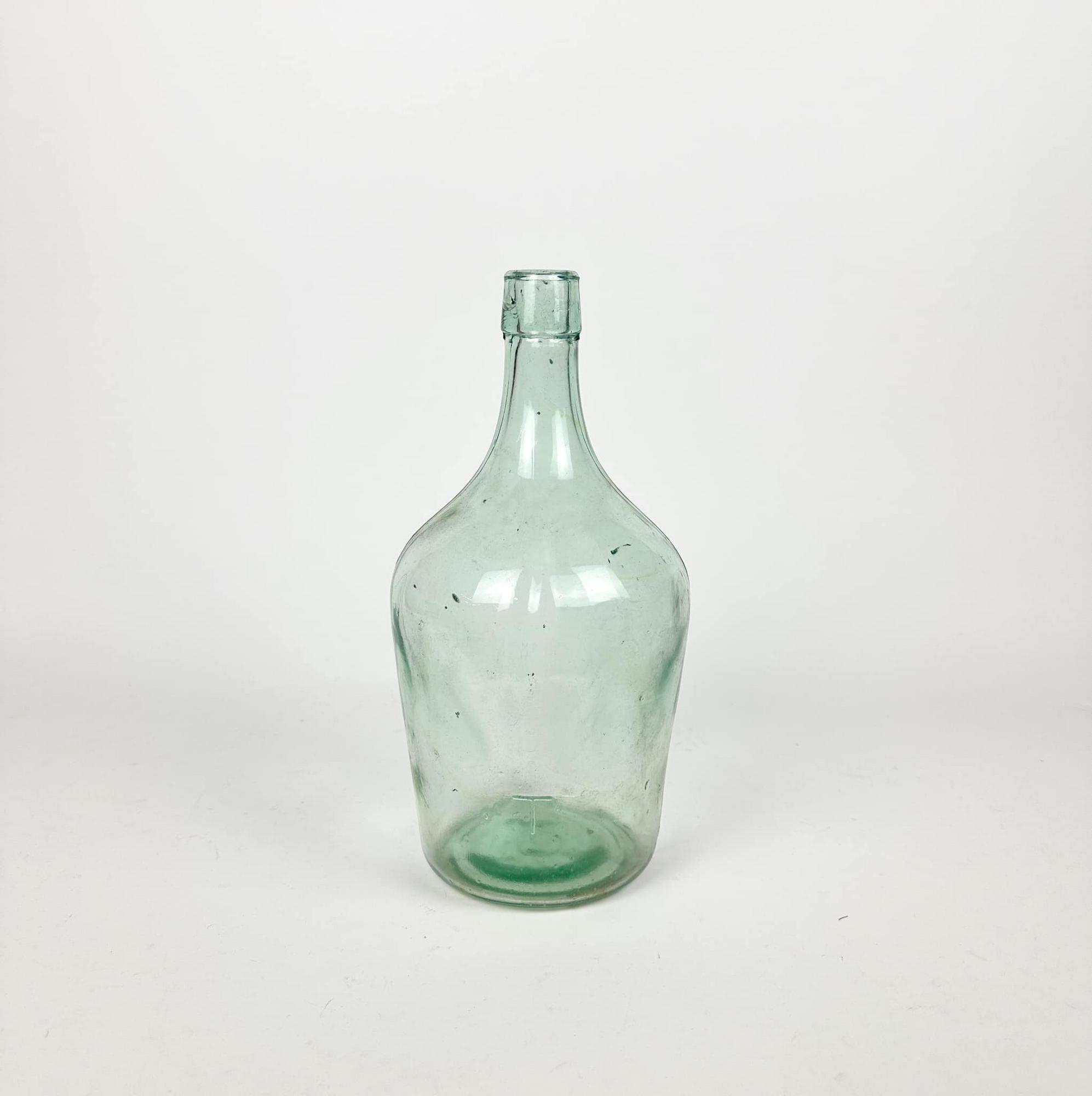 Бутель зелене прозоре скло вінтаж KF-107