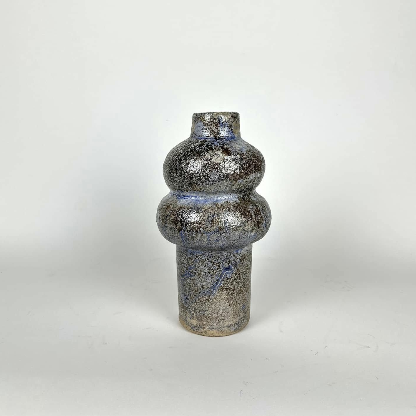 Ваза коричнева полива фактура авторська кераміка VA-515