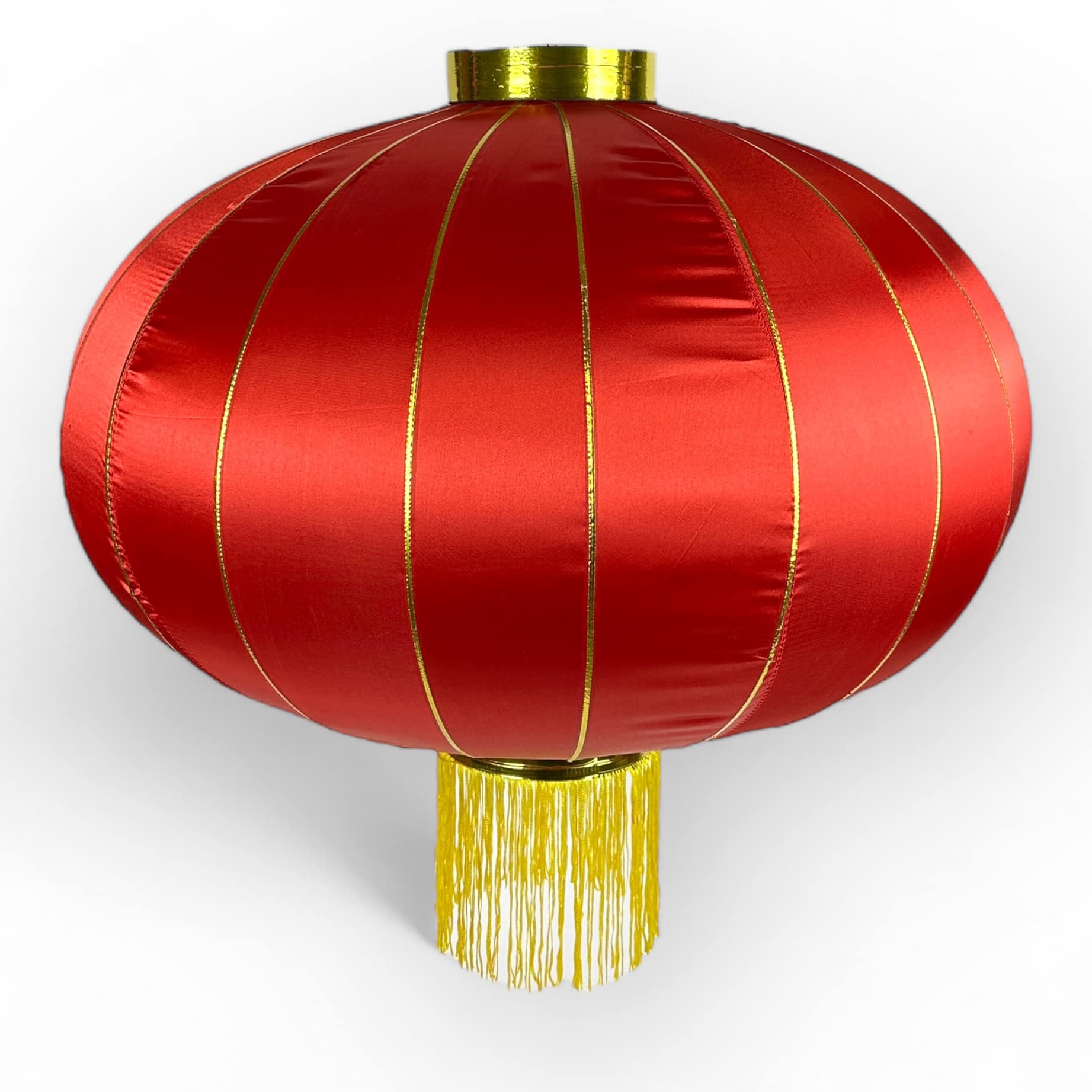 Ліхтарик китайський червоний/золото шовк/метал великий 6