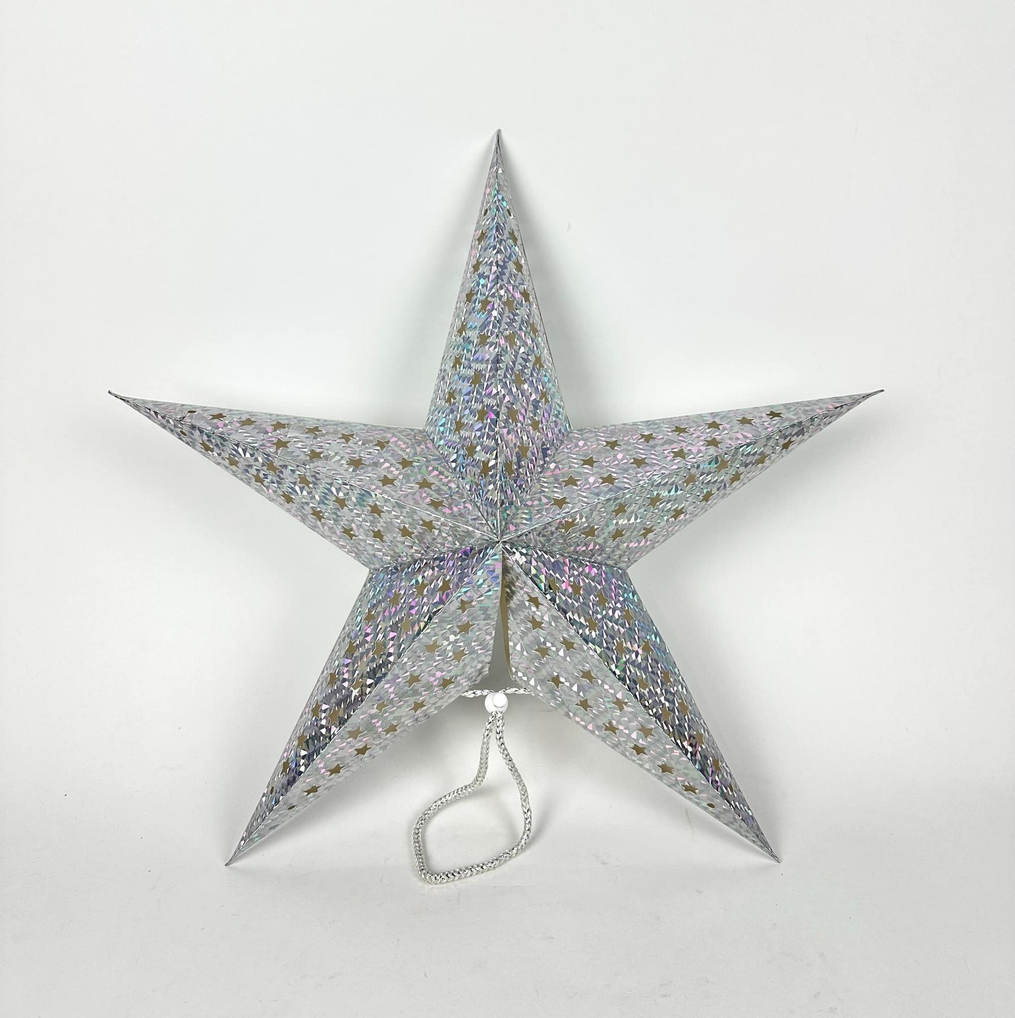 Зірка паперова підвісна 7 променів голографічна LS-058
