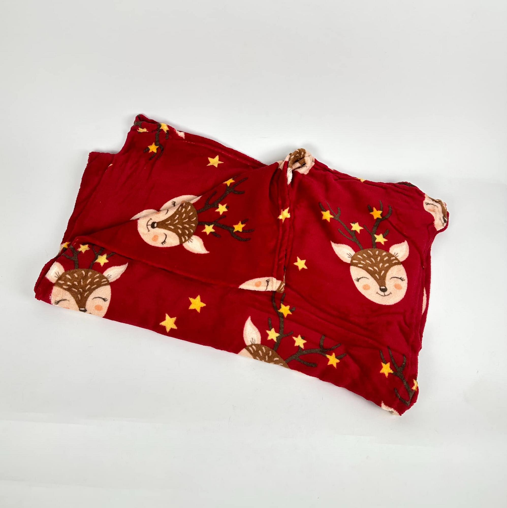 Плед червоний Олені WR-226