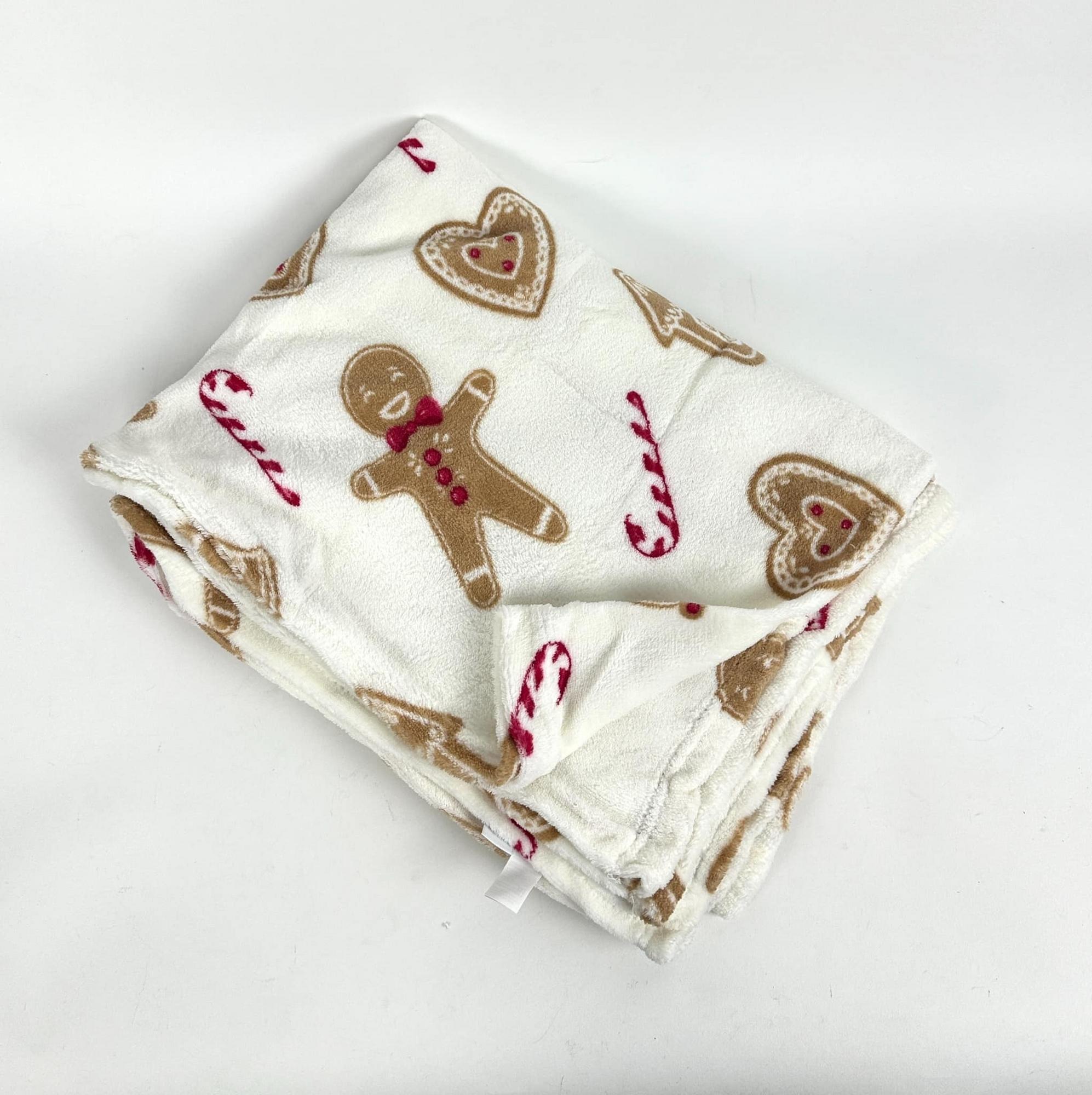 Плед білий Імбирні пряники WR-227