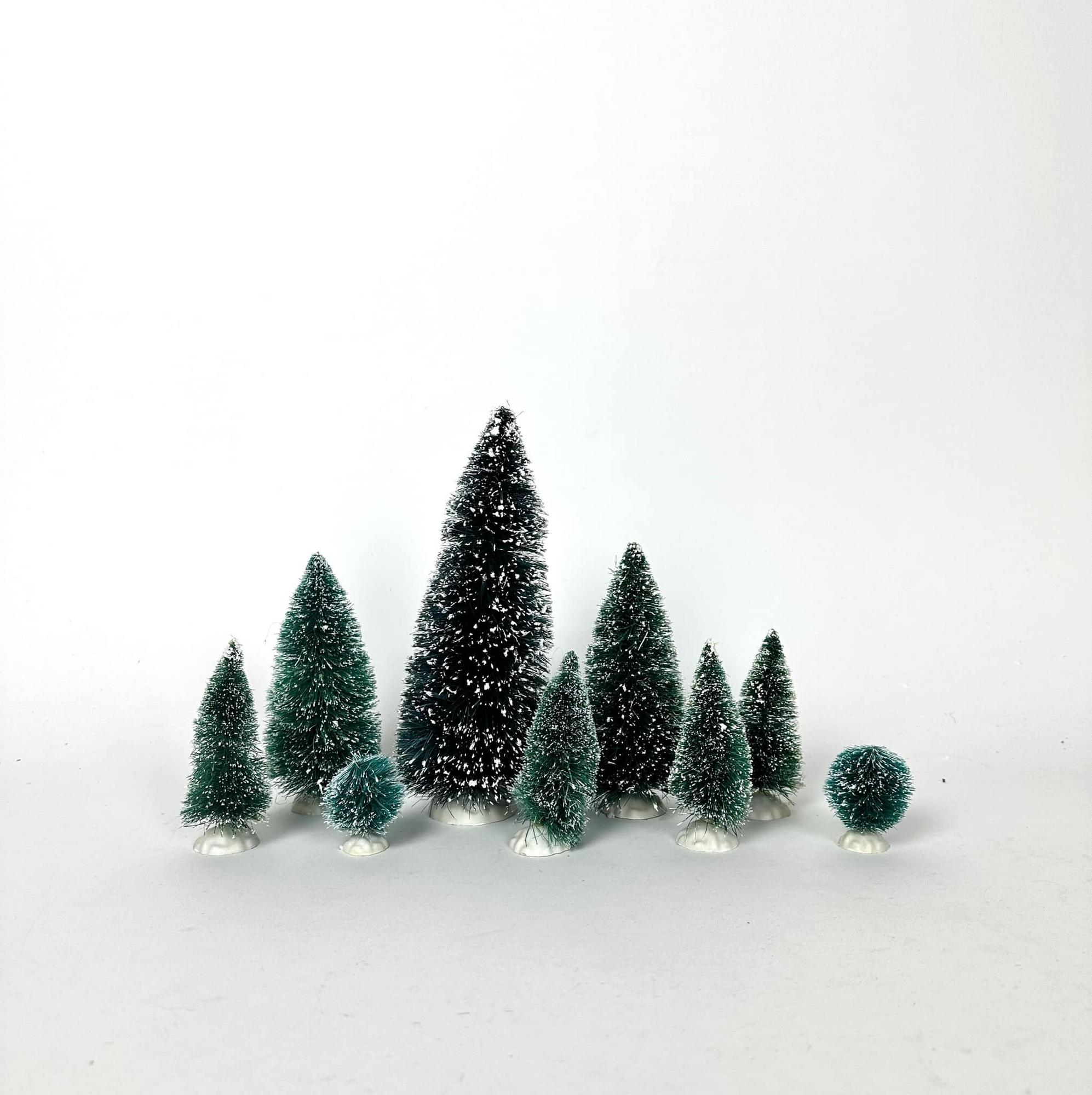 Комплект засніжених ялинок зелених для декорацій 2