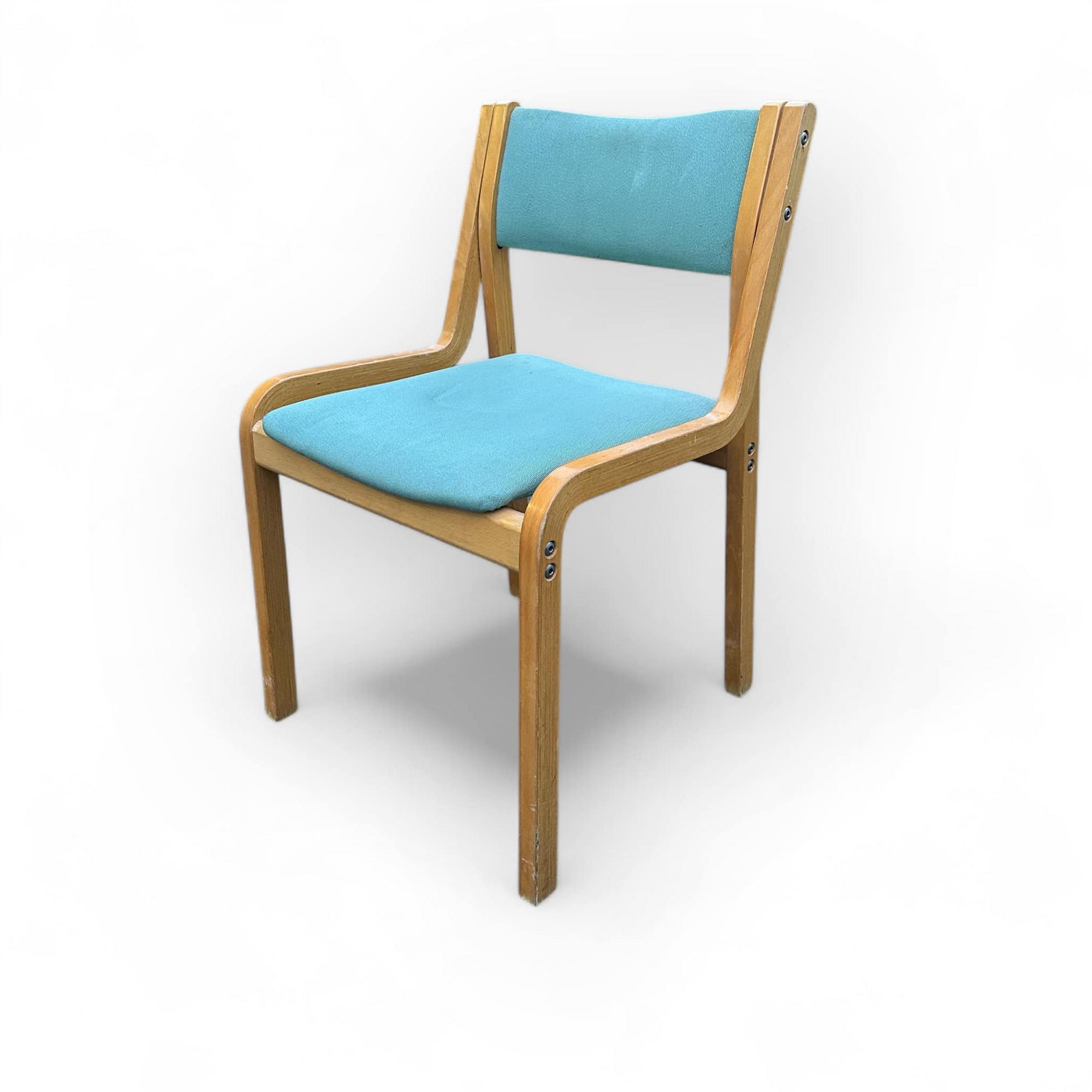 Стілець обідній дерево/текстиль блакитний вінтаж ST-160