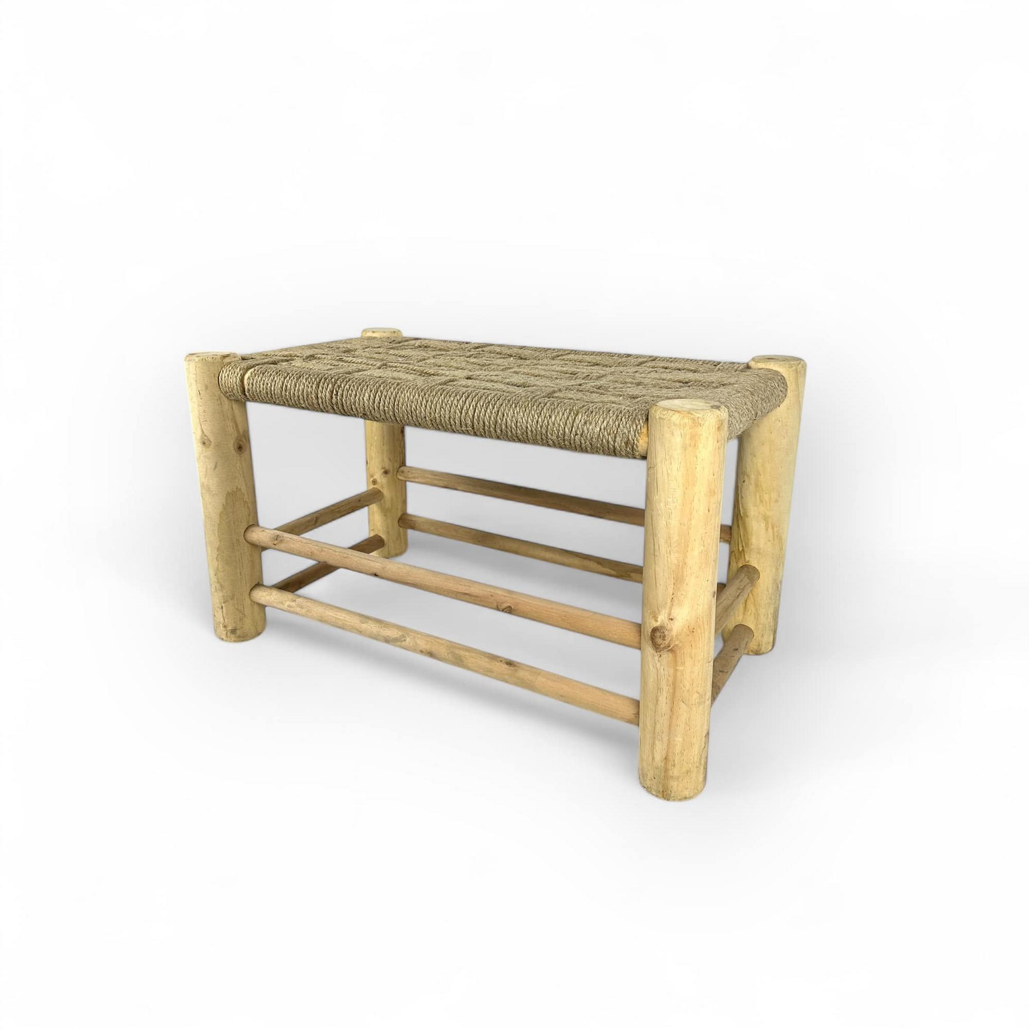 Табурет широкий з плетеним сидінням рустік ST-161