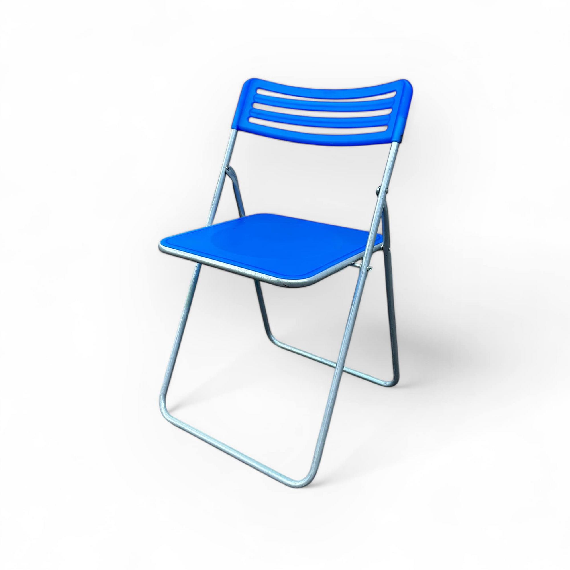 Стілець розкладаний яскраво-синій метал/пластик ST-162
