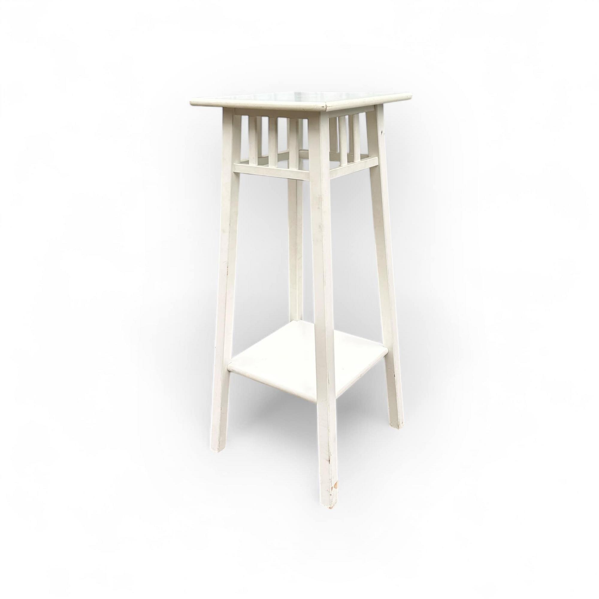 Підставка з полицею біла дерево TB-878