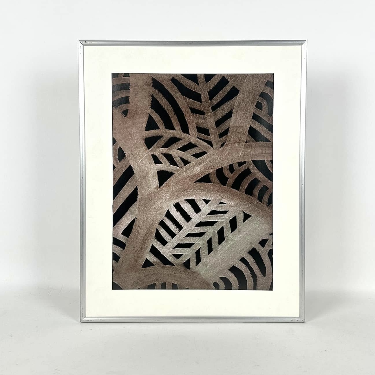 Графіка абстрактна чорно-коричнева в рамці з паспарту AR-1100