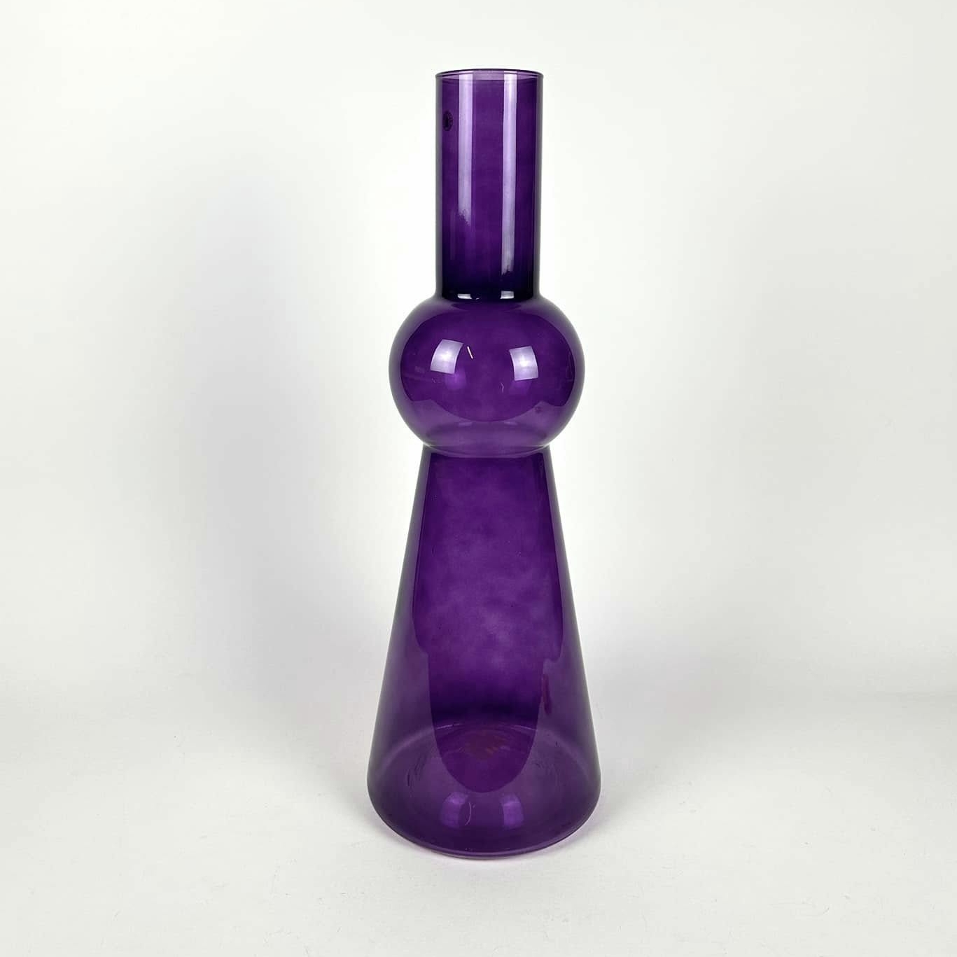 Ваза фігурна фіолет прозре скло VA-523