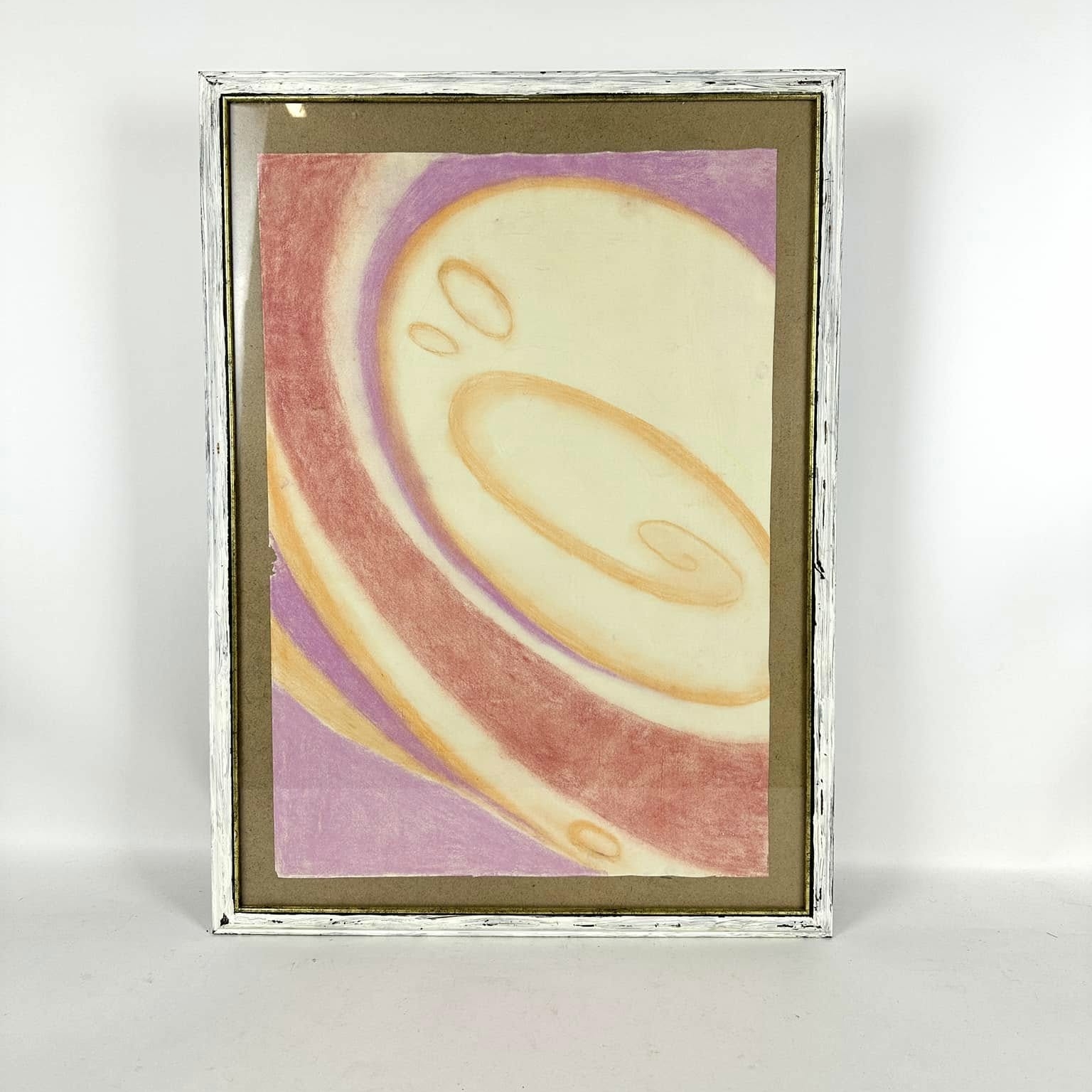 Графіка абстрактна жовто-рожева 2 в рамці AR-1188