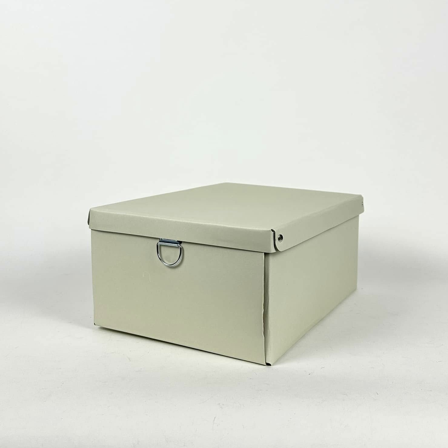 Коробка з кришкою сіро-бежева картон BX-143