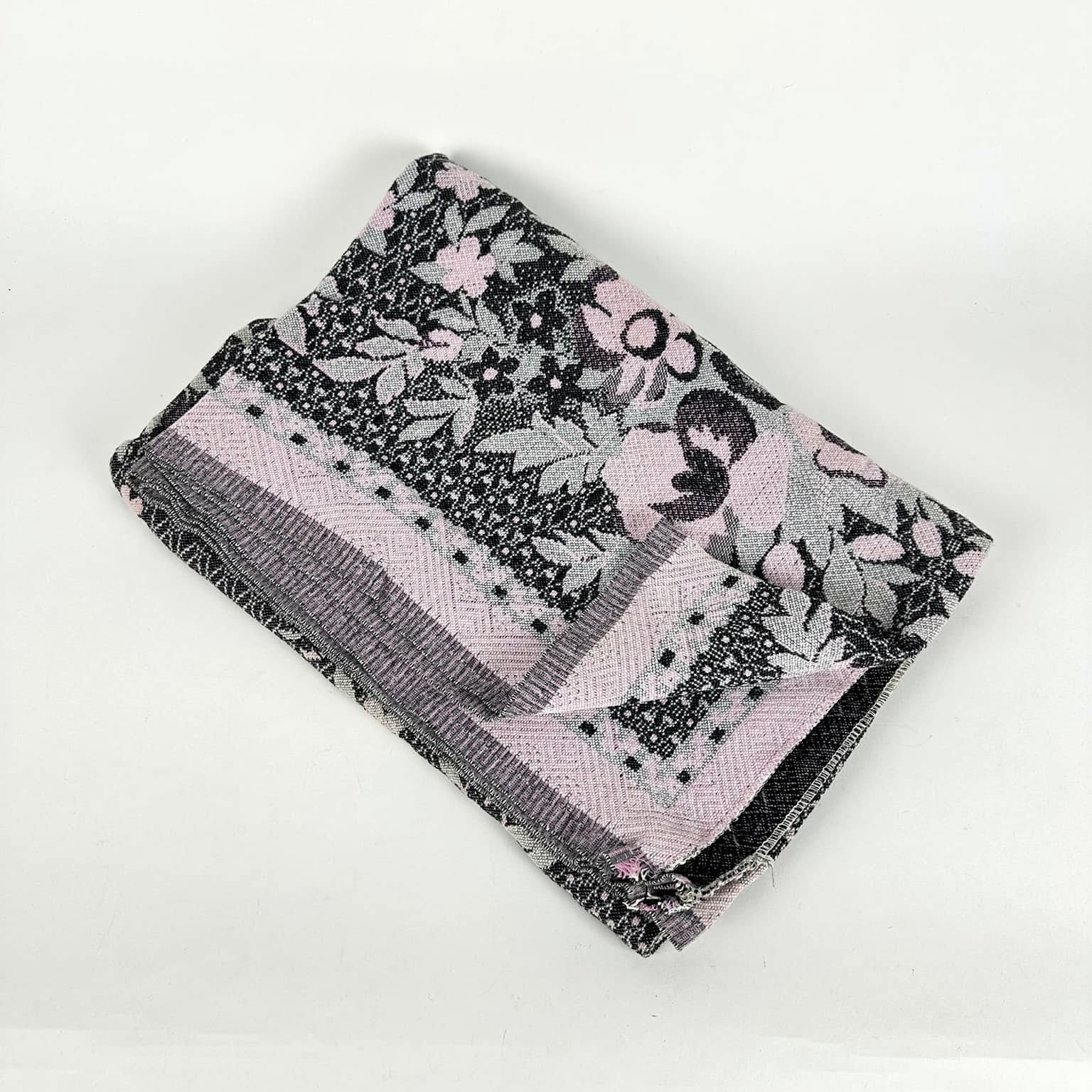 Покривало жакард вінтаж Квіти рожевий/сірий WR-231