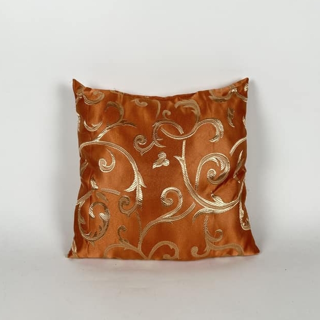 Подушка декоративна теракота золотий візерунок PW-436