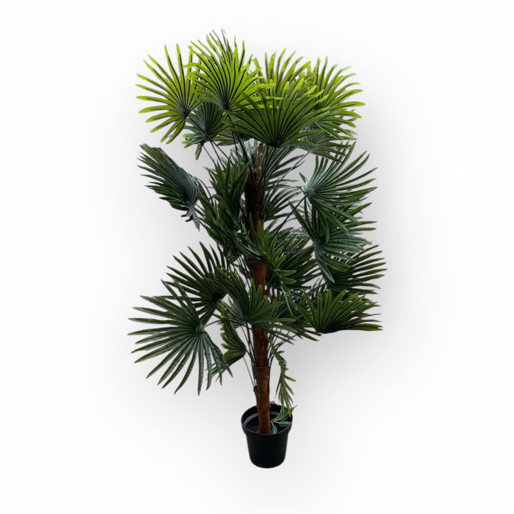 Пальма віялоподібна штучна 150 у чорному вазоні FW-268