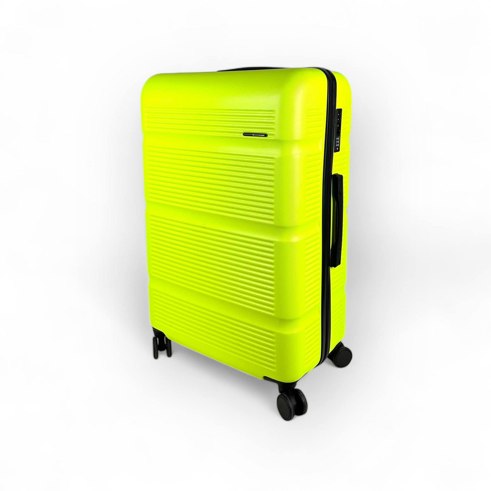 Валіза велика пластик жовтий неон ML-044