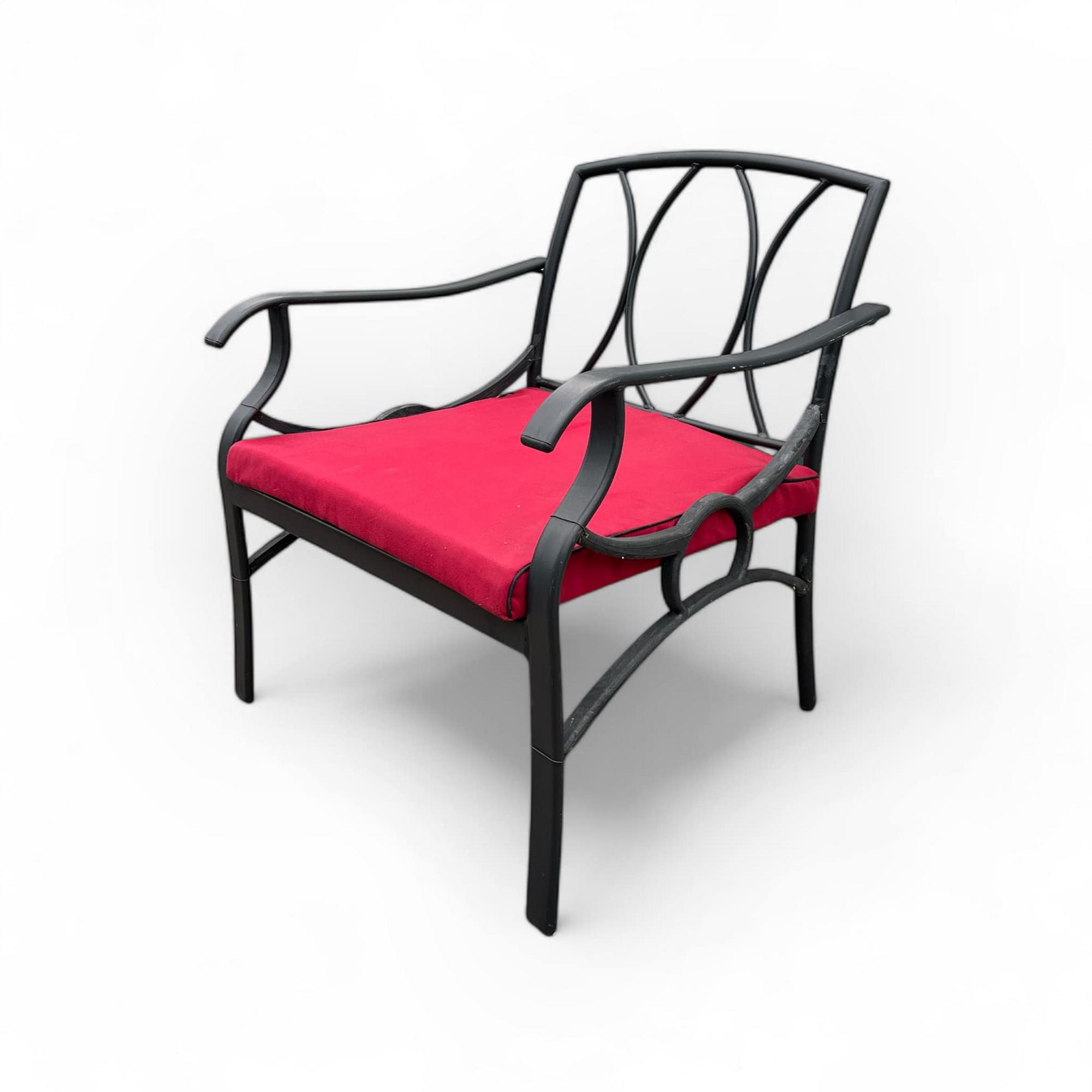 Крісло садове чорне метал/текстиль GF-039