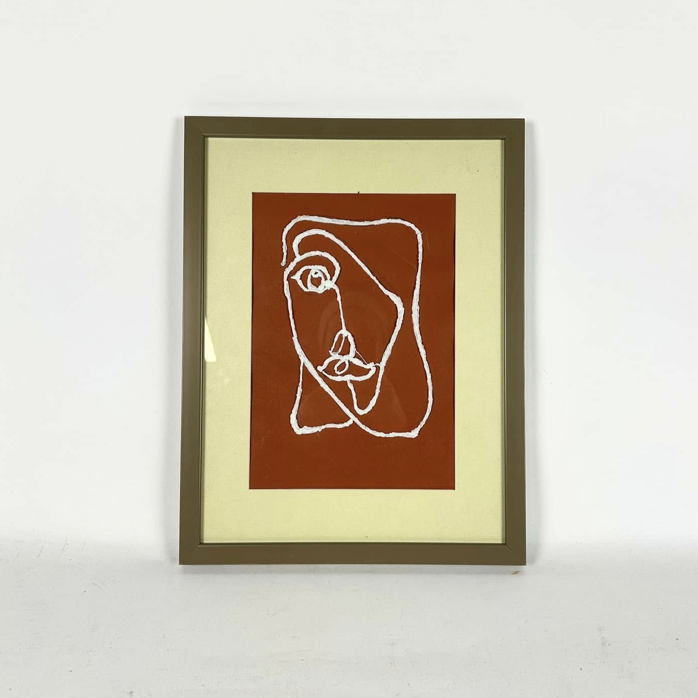 Графіка абстрактна кольорова серія Обличчя в рамці з паспарту AR-1206