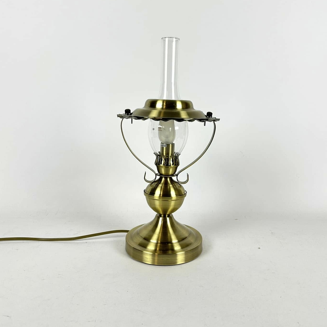 Лампа настільна "гасова" скло / метал золото LT-330