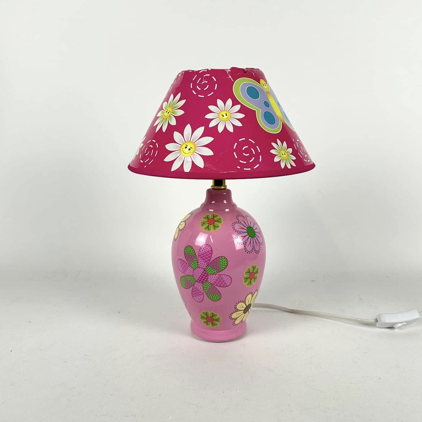 Лампа настільна рожева Квіти-метелики LT-332
