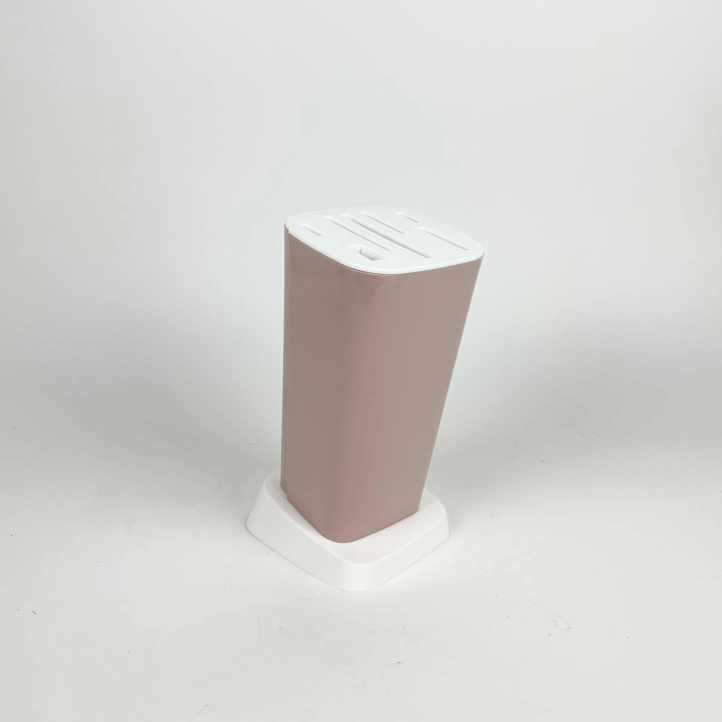 Підставка для ножів рожева/біла пластик KD-092