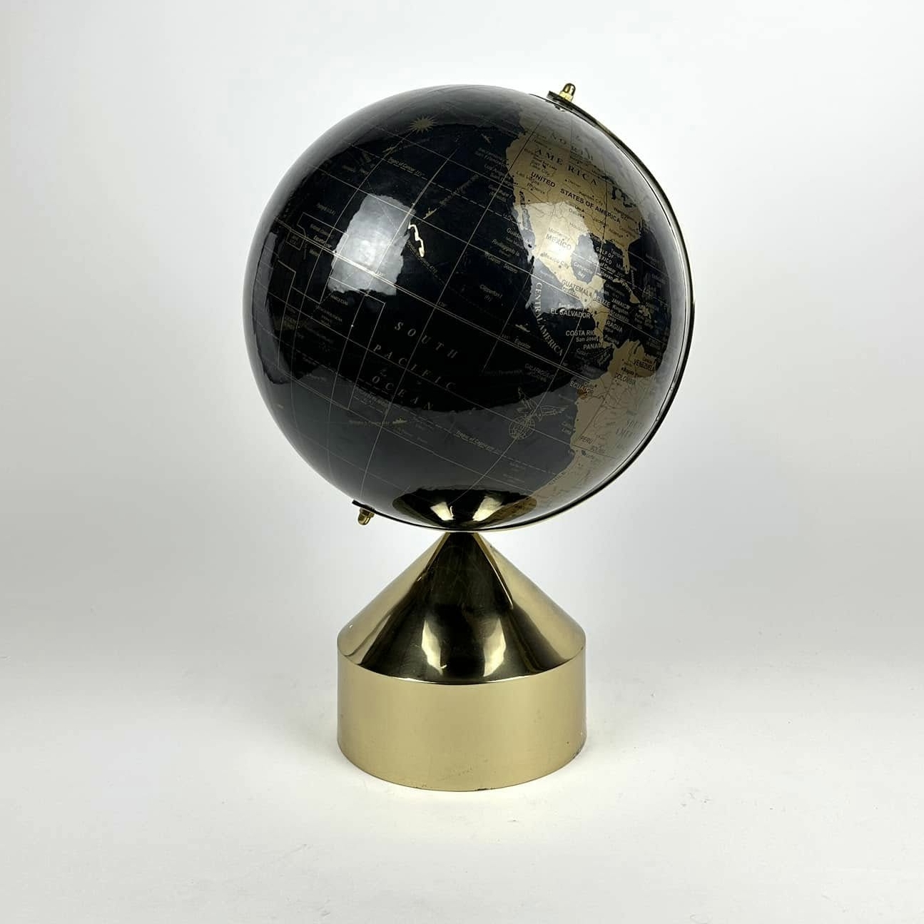 Глобус чорний/золото метал GL-048