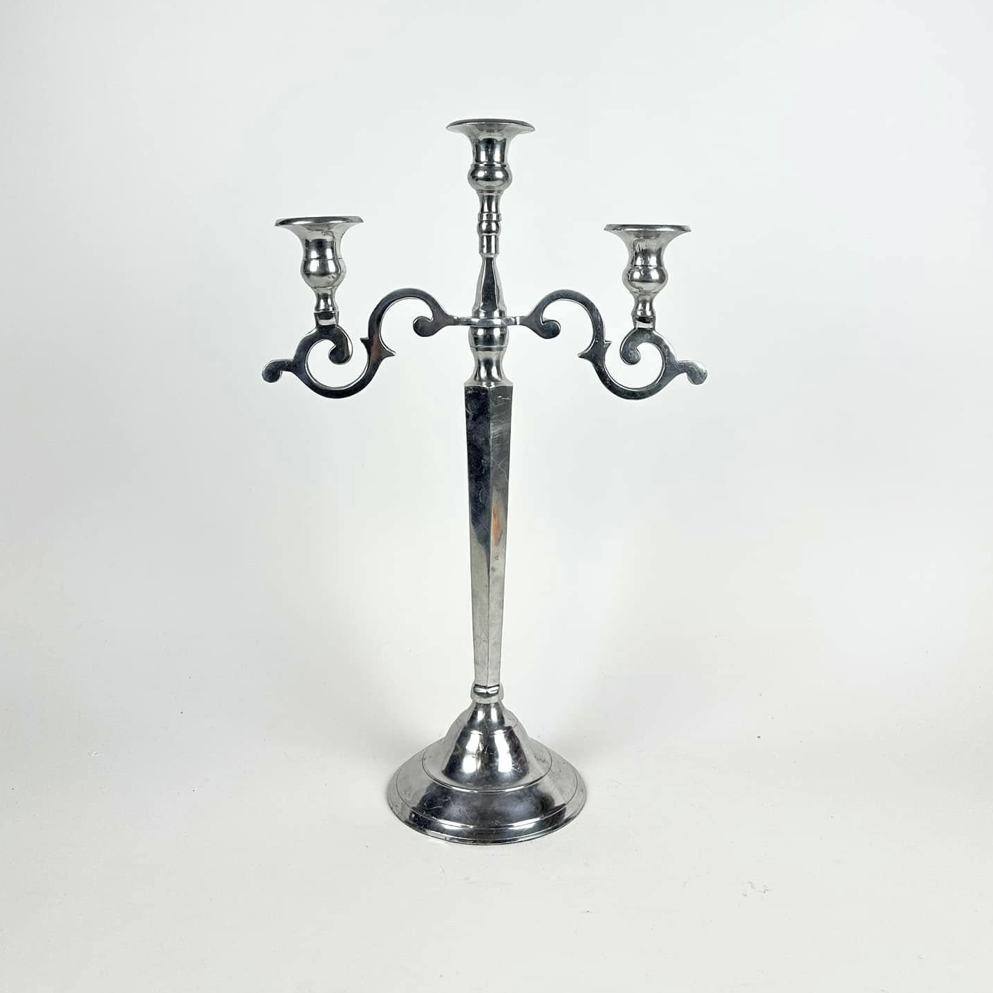 Канделябр на 3 свічки сільвер CA-186