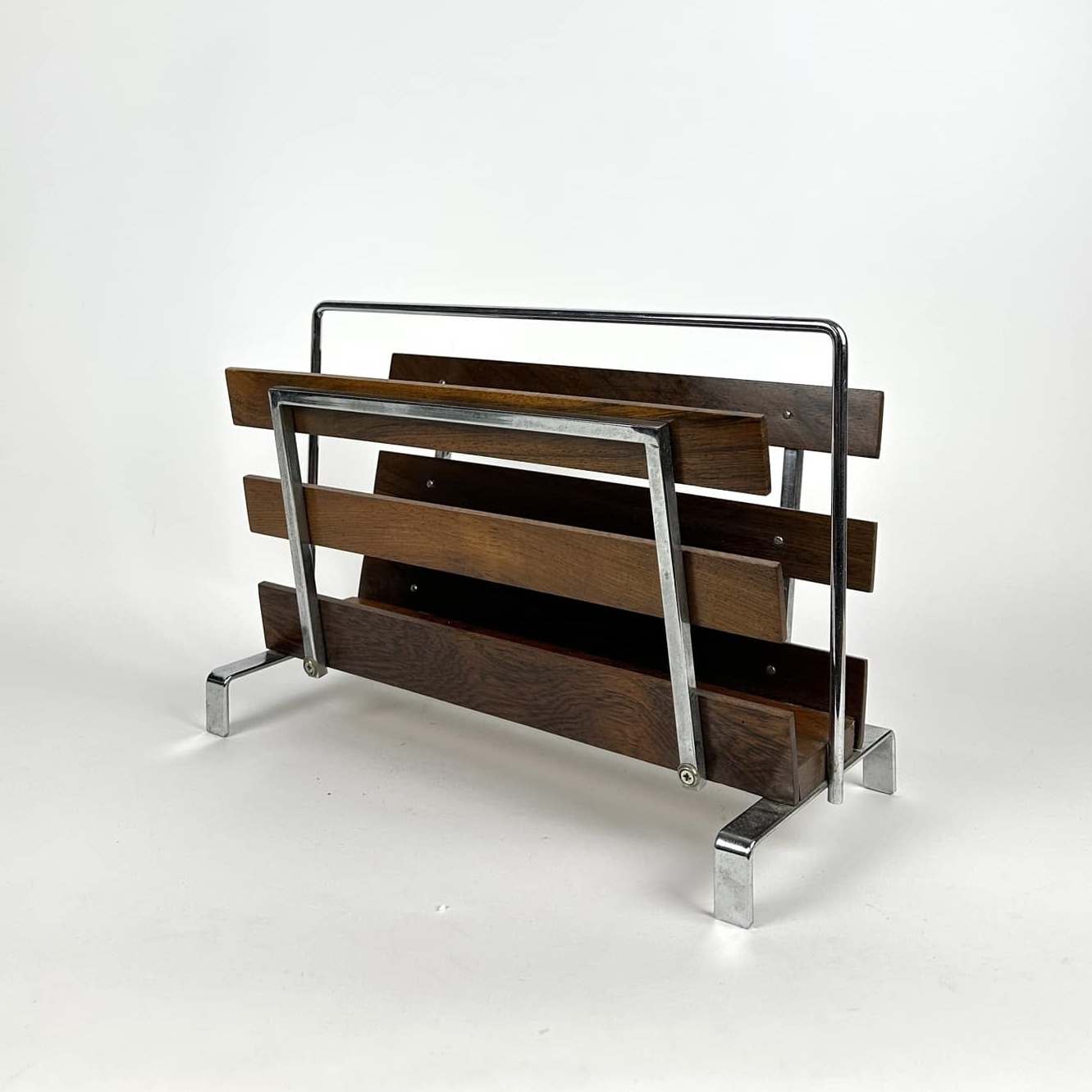 Підставка для журналів/газет дерево/метал SF-061