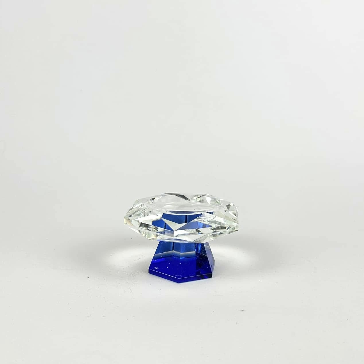 Свічник на 1 свічку синій/прозорий скло CA-189