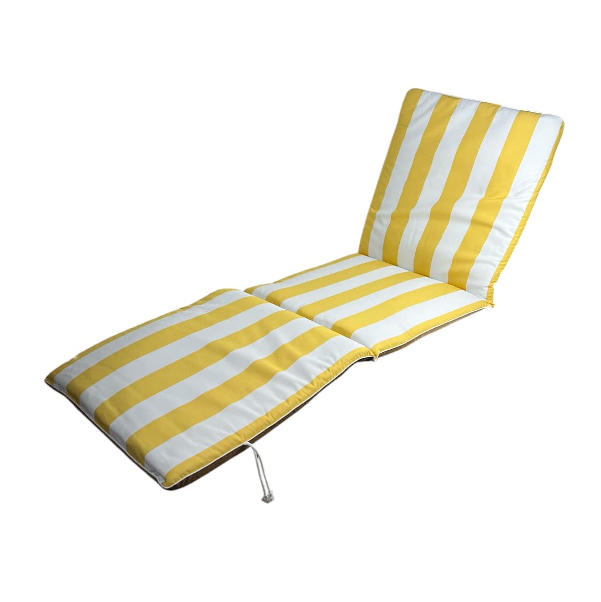 Матрас для шезлонгу біло-жовта смужка GF-040