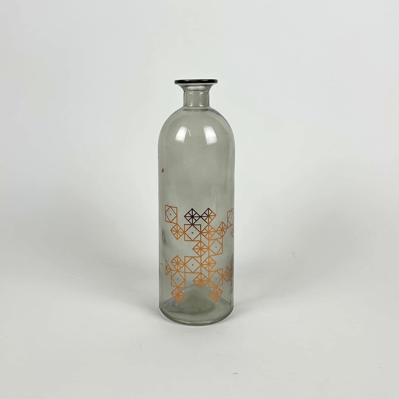 Ваза-пляшка сіре прозоре скло VA-580