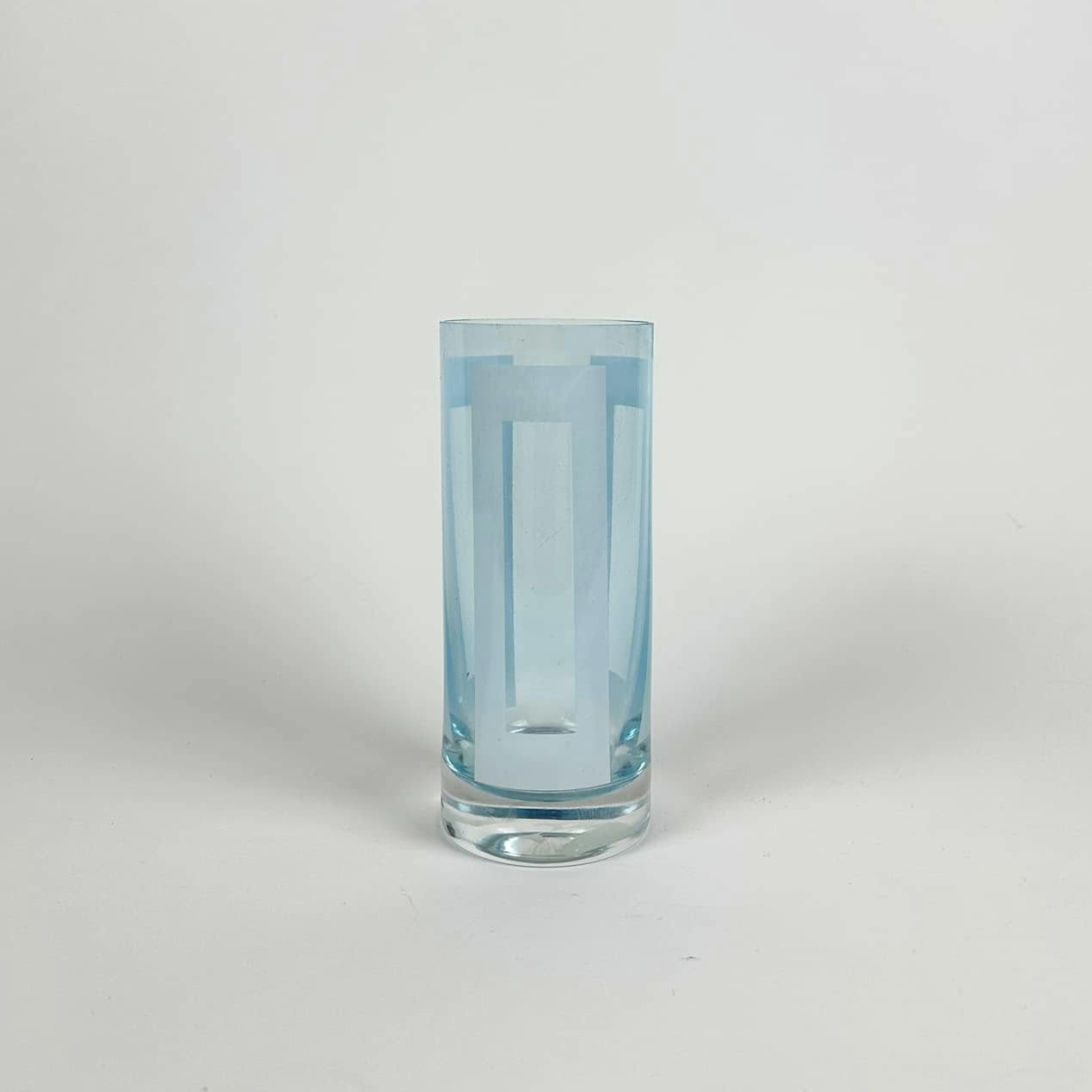 Ваза-циліндр блакитна скло VA-586