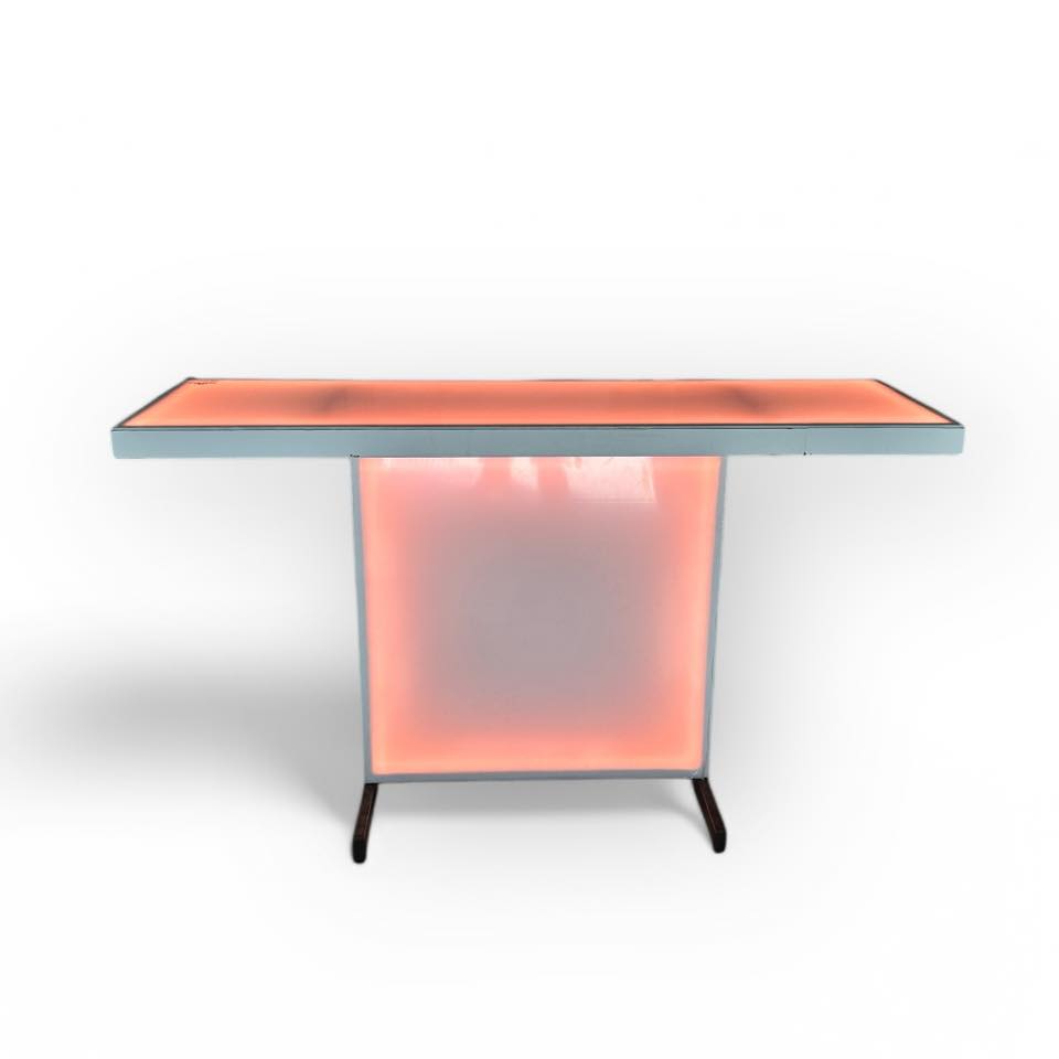 Стіл діджейський білий з LED-підсвіткою різних кольорів TB-050