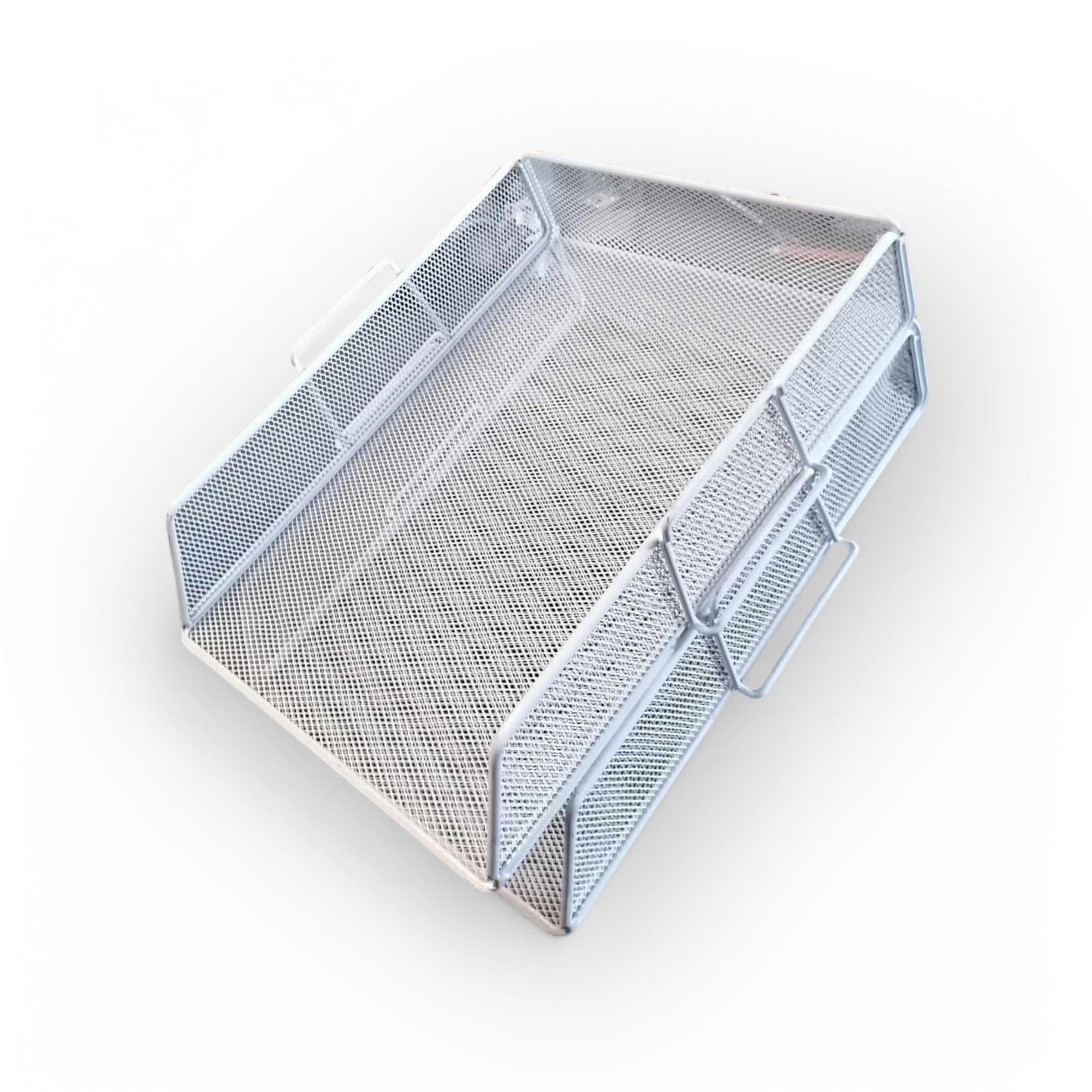 Лоток для документів білий сітка метал