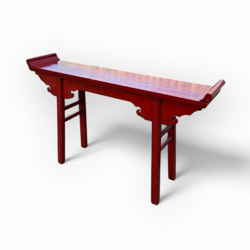 Столик-консоль азійський червоний дерево вінтаж TB-341