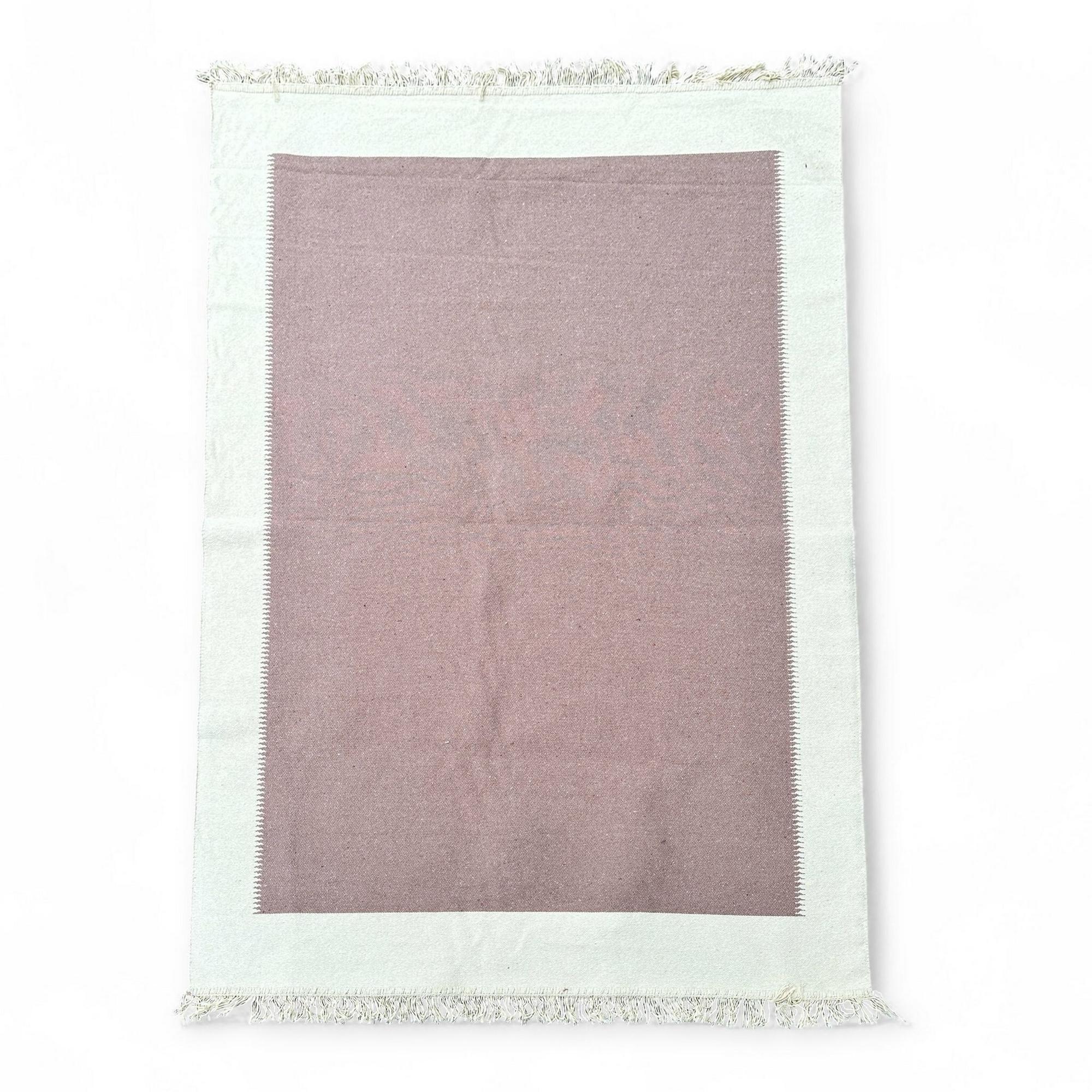 Килим (1,2 м х 1,8 м) тканий рожево-бежевий бавовна CT-250