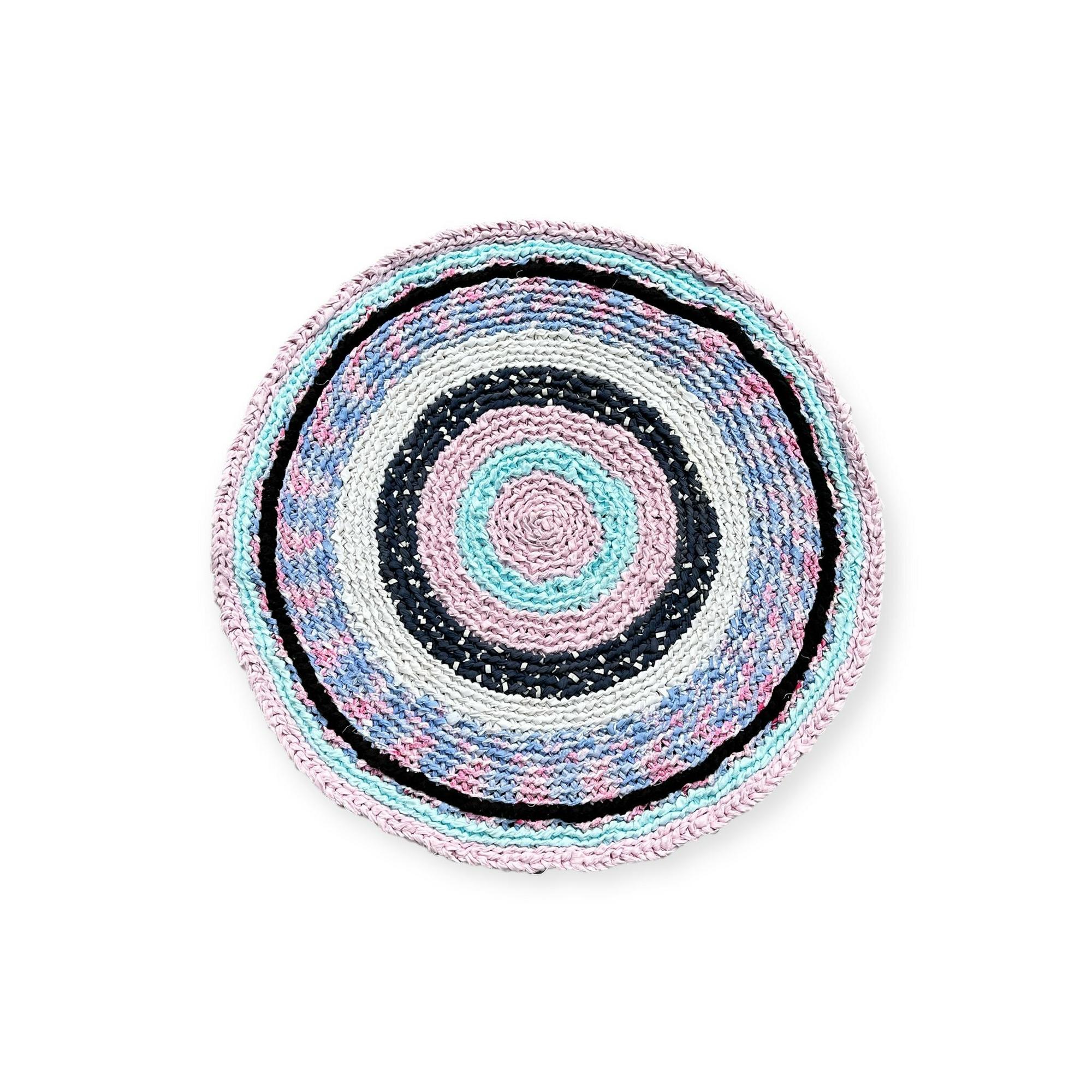 Килимок (0,62 м х 0,62 м) круглий плетений текстильний кольоровий CT-252