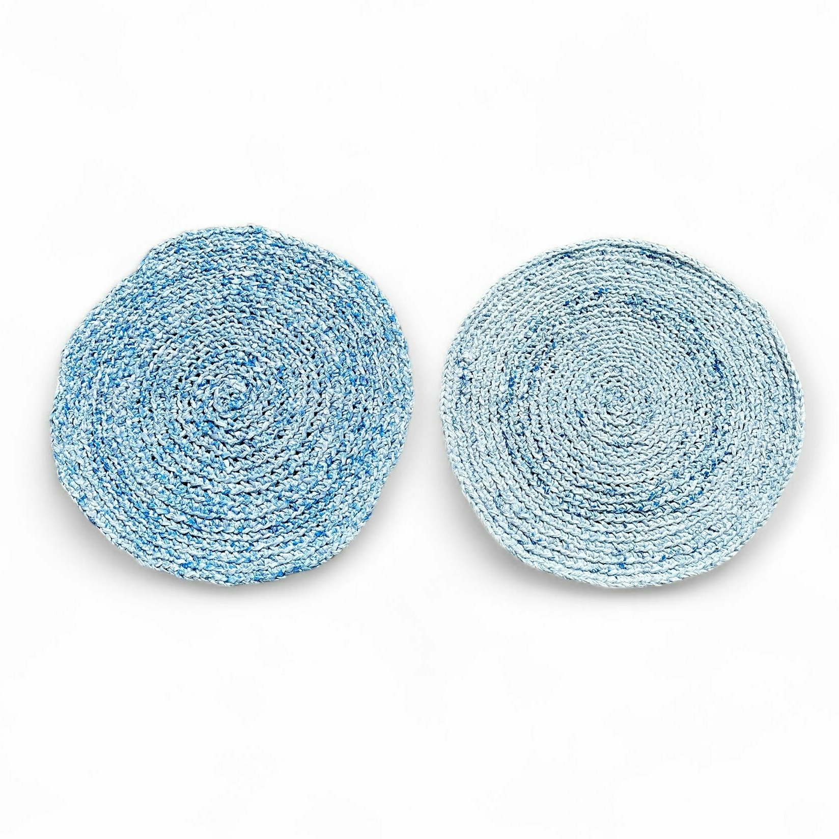 Килимок (0,5 4м х 0,54 м) круглий плетений текстильний блакитний CT-253