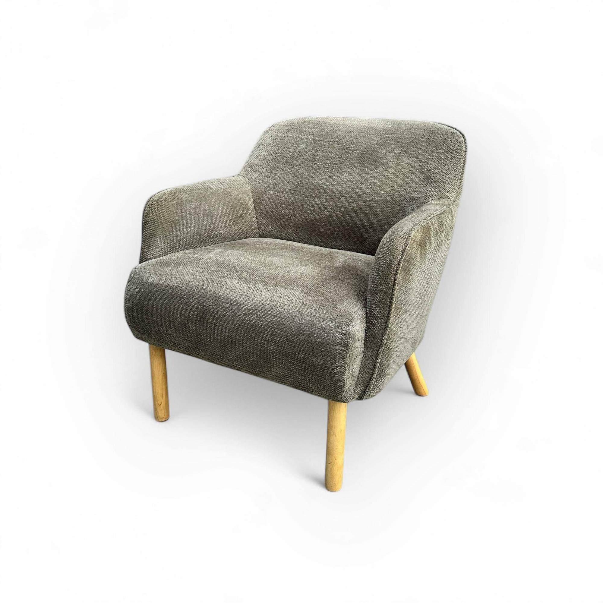 Крісло лаунж сіро-зелений велюр CH-183