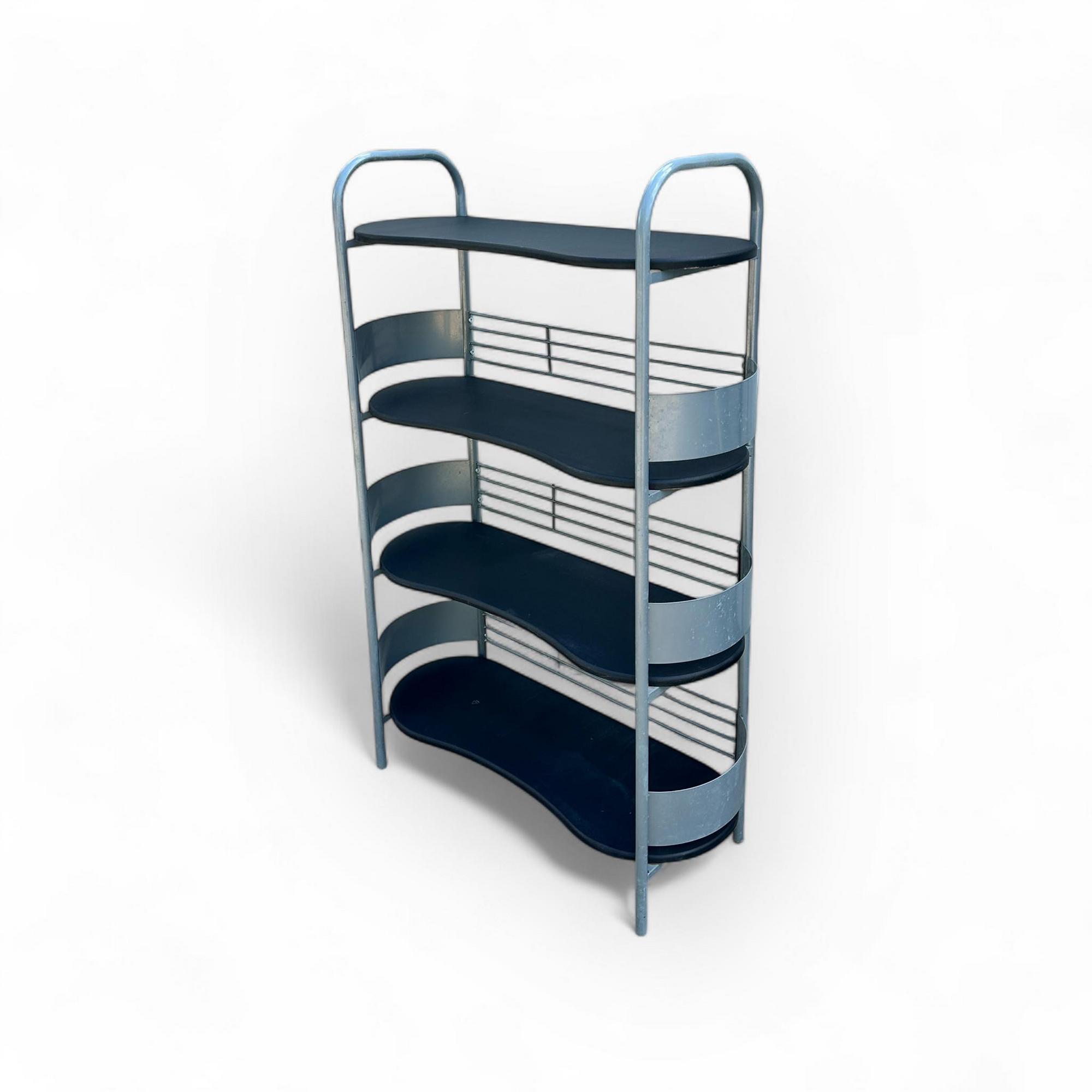 Стелаж сіро-чорний заовалений на 4 полиці SR-099