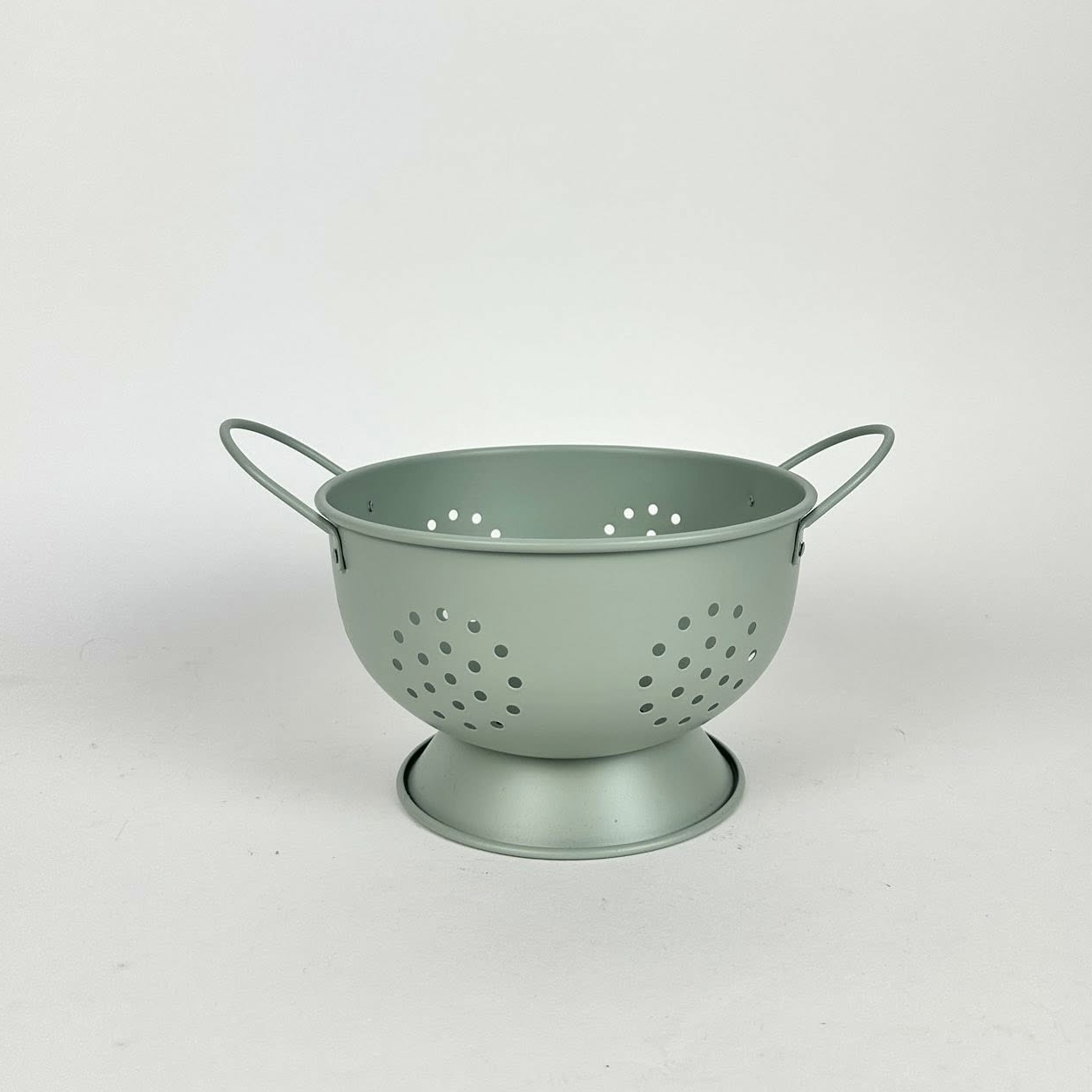 Друшляк з 2 ручками сіро-зелений метал KH-241