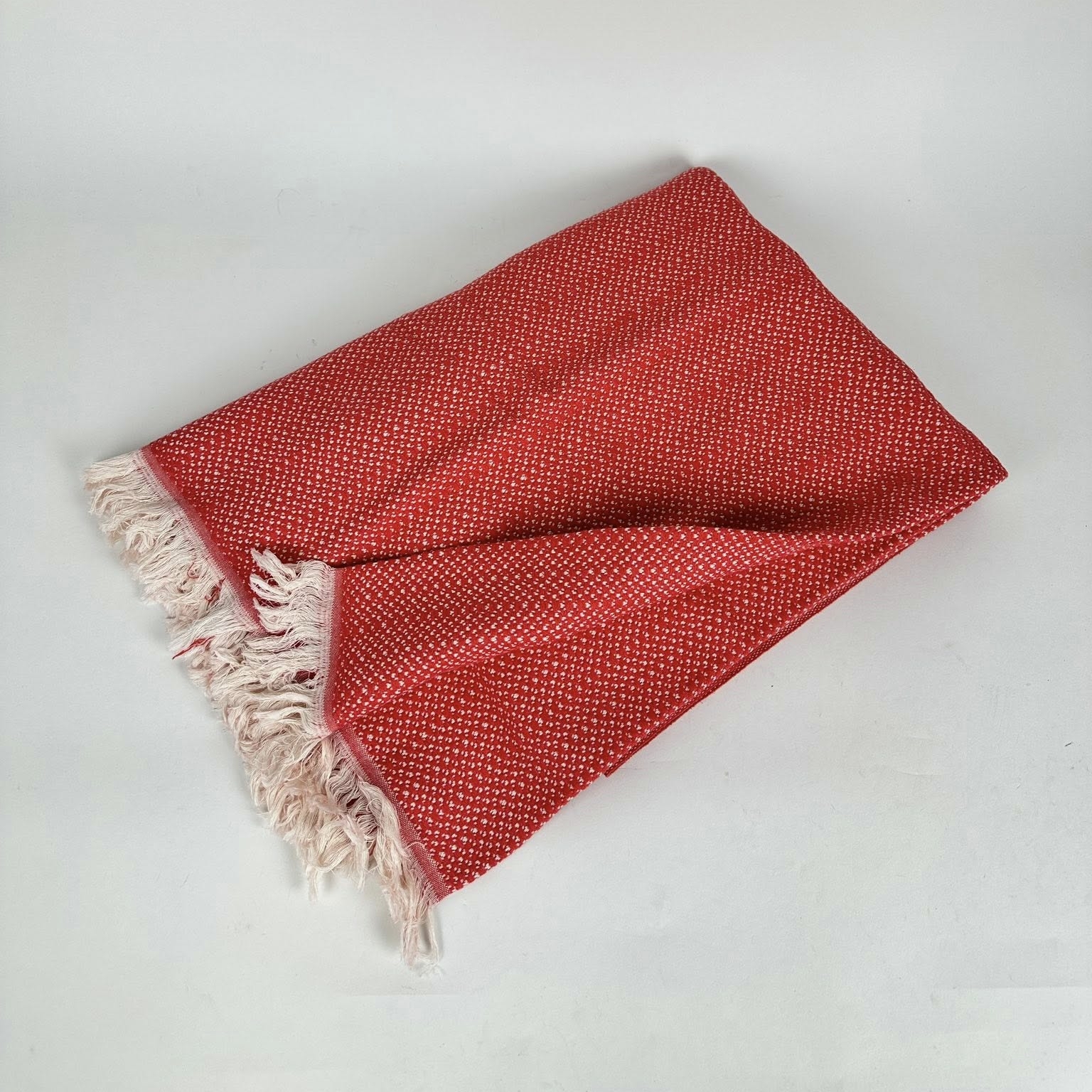 Плед жакард дрібний червоно-білий WR-250