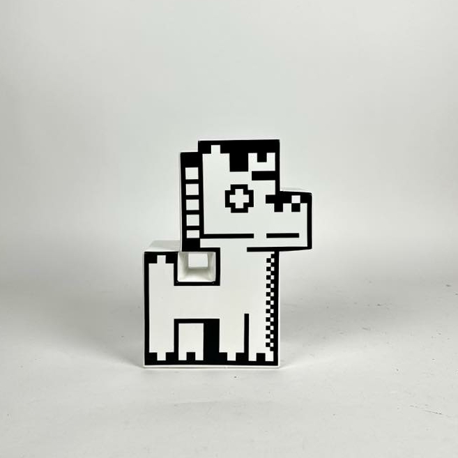 Ваза Пес біла кераміка VA-600