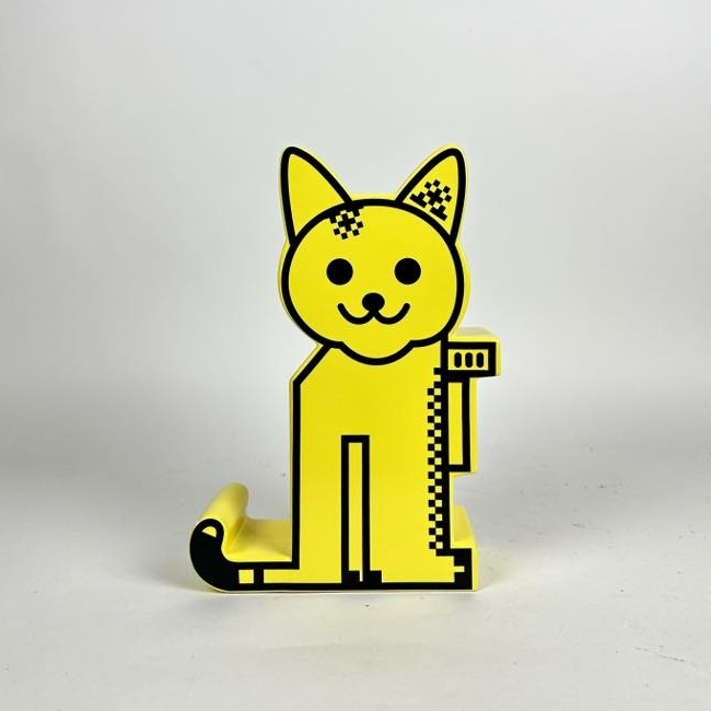 Ваза Кіт жовта кераміка VA-601