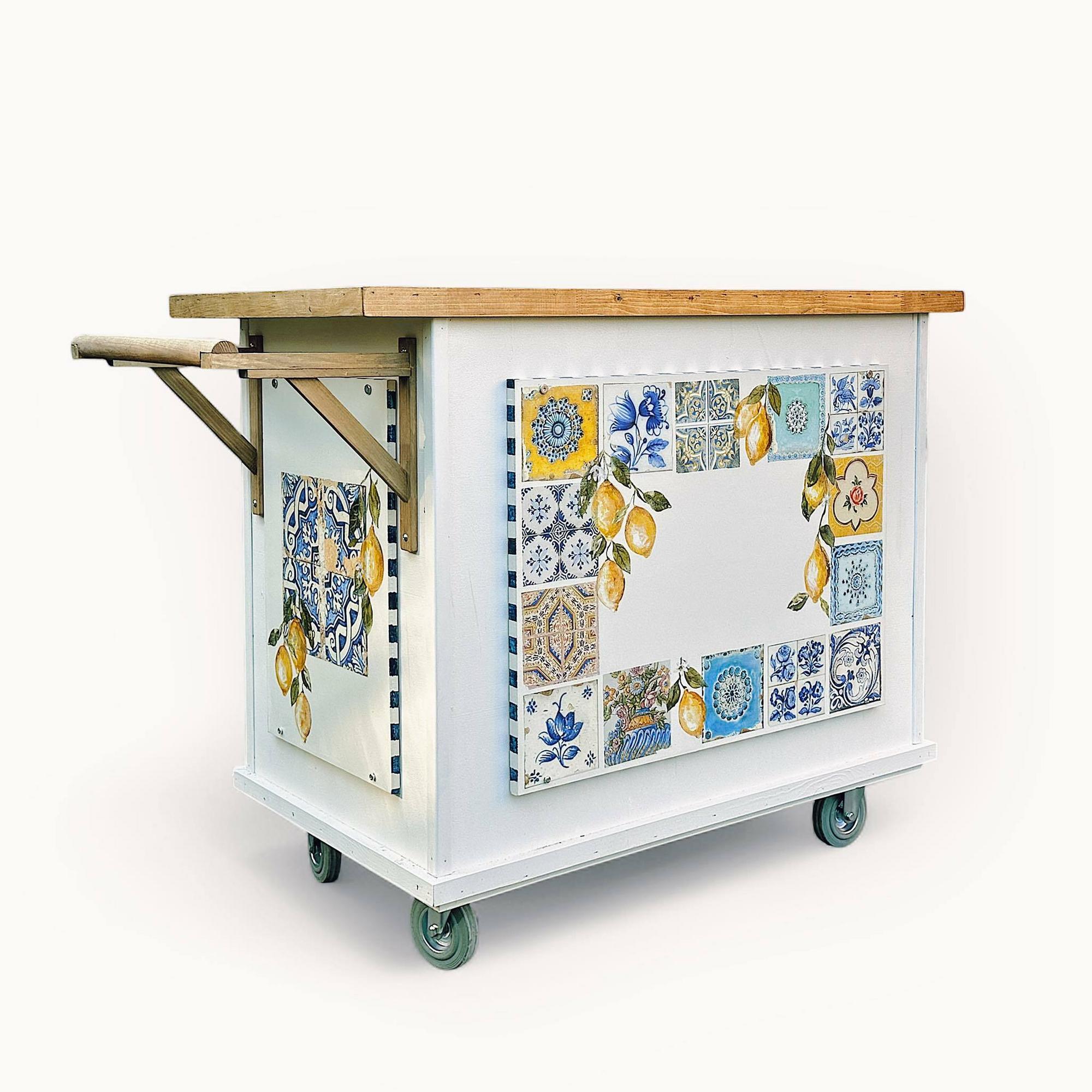 Тумба-візок для кенді-бару Сицилія біла дерево CB-110