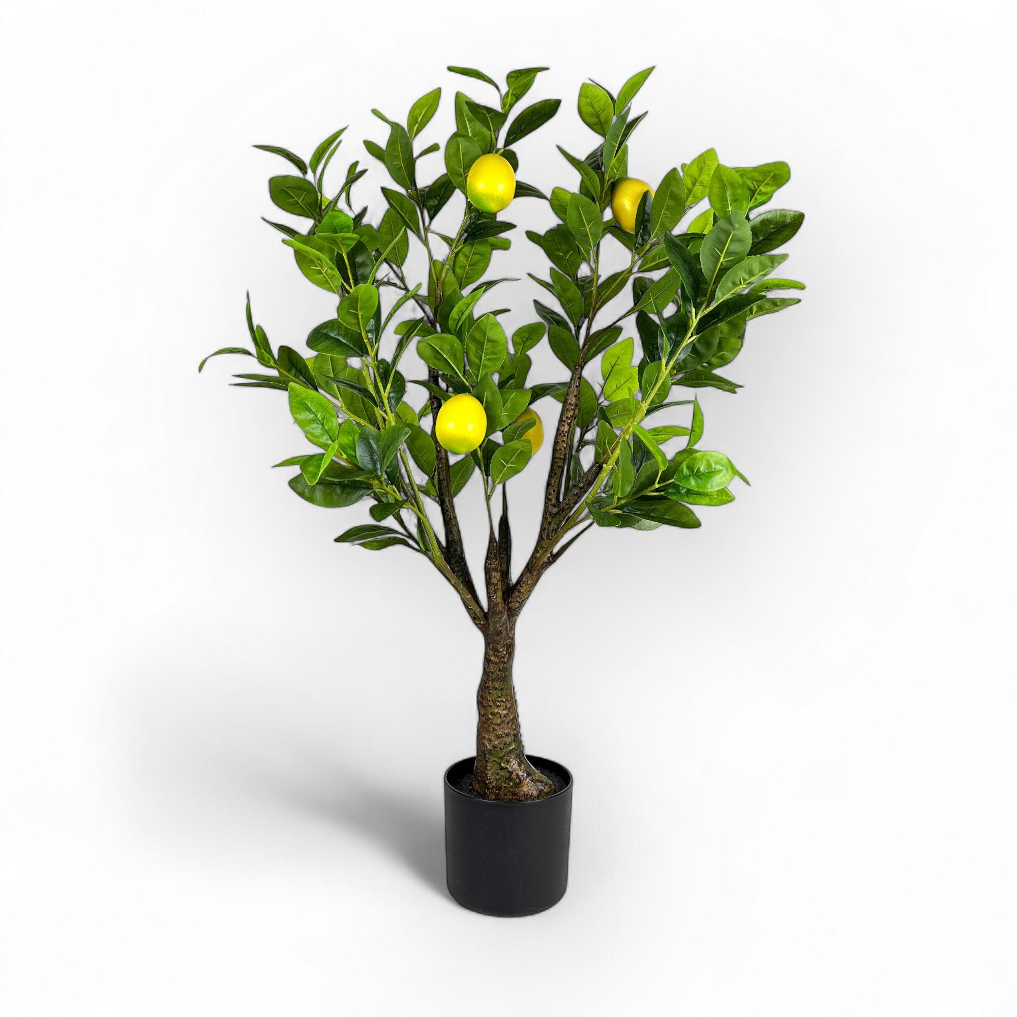 Дерево з плодами лимону штучне в чорному вазоні FW-288
