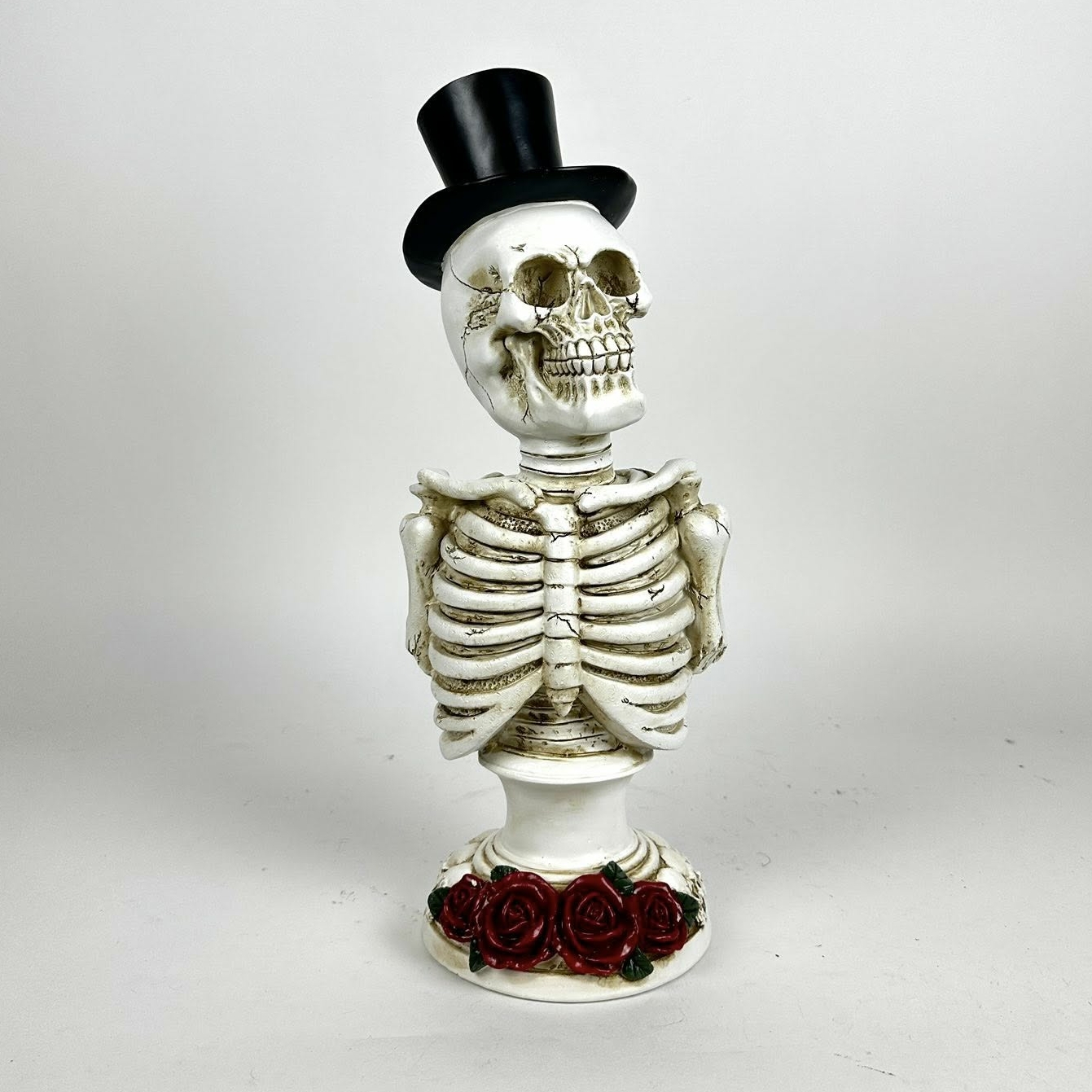 Бюст Скелет Він у капелюсі полістоун DE-686